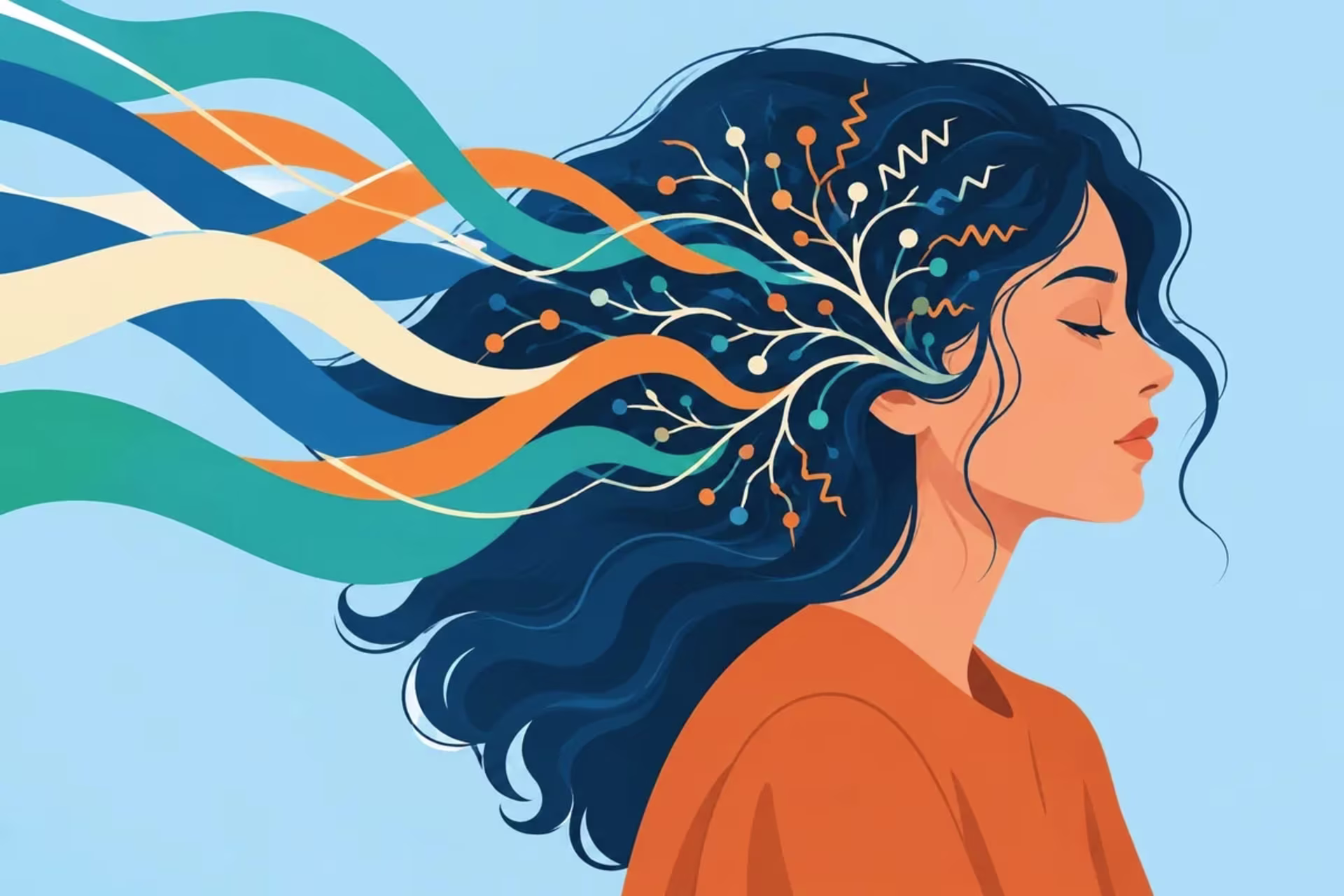 Conceptual illustration of brain sensitivity to hormonal fluctuations associated with PMDD.