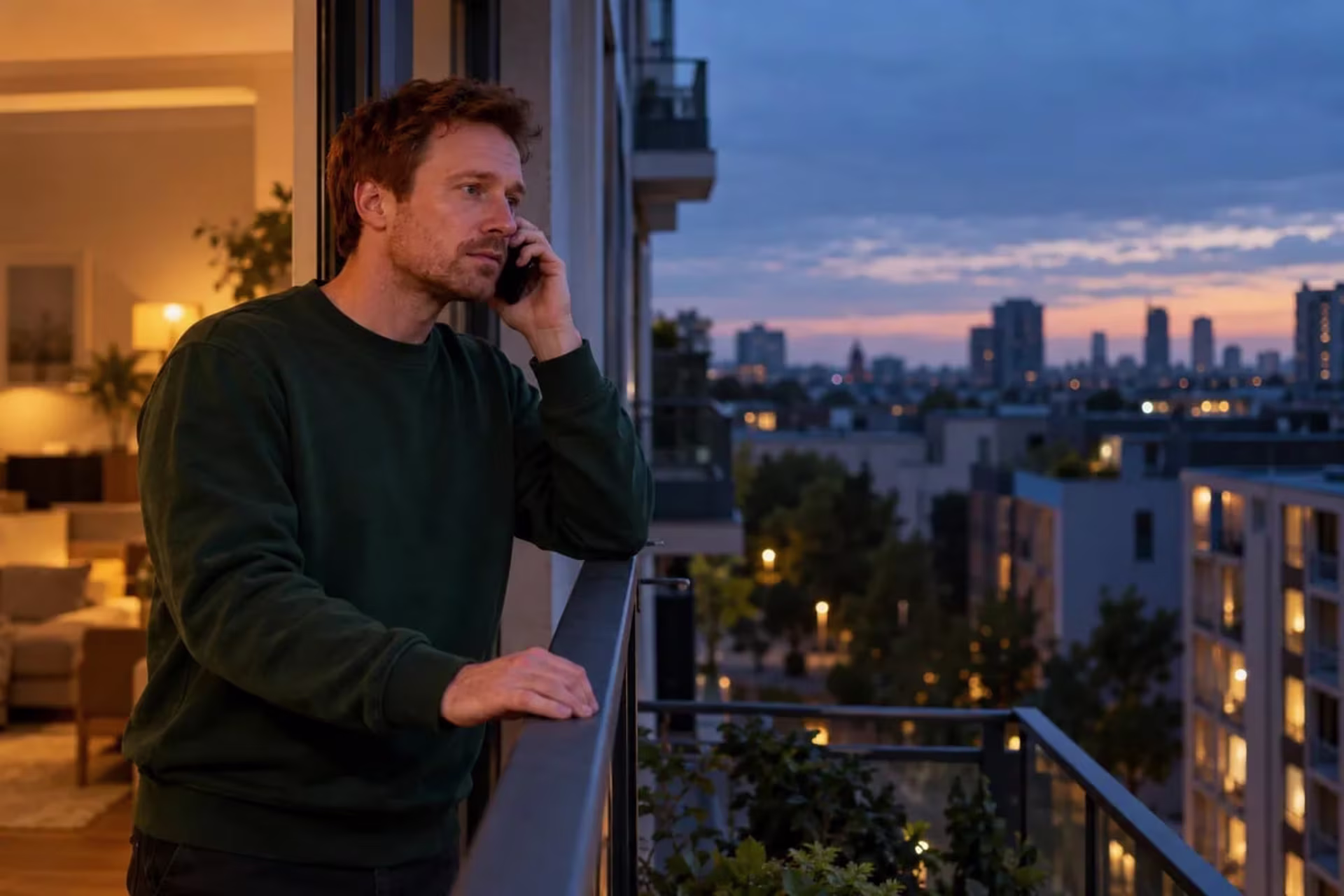 Man reaching out by phone for support while coping with grief and bereavement.