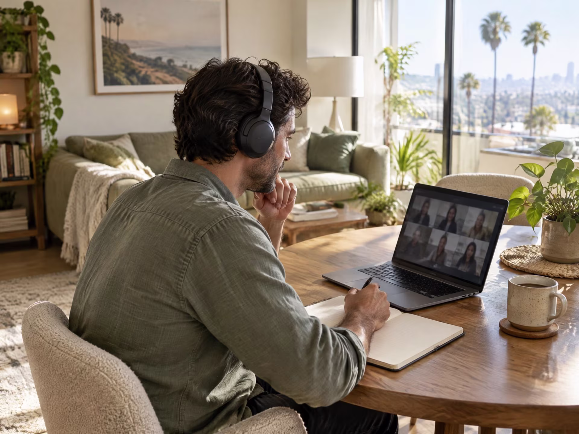 Adult joining a private online group session from a California home, intensive outpatient program in San Jose near me
