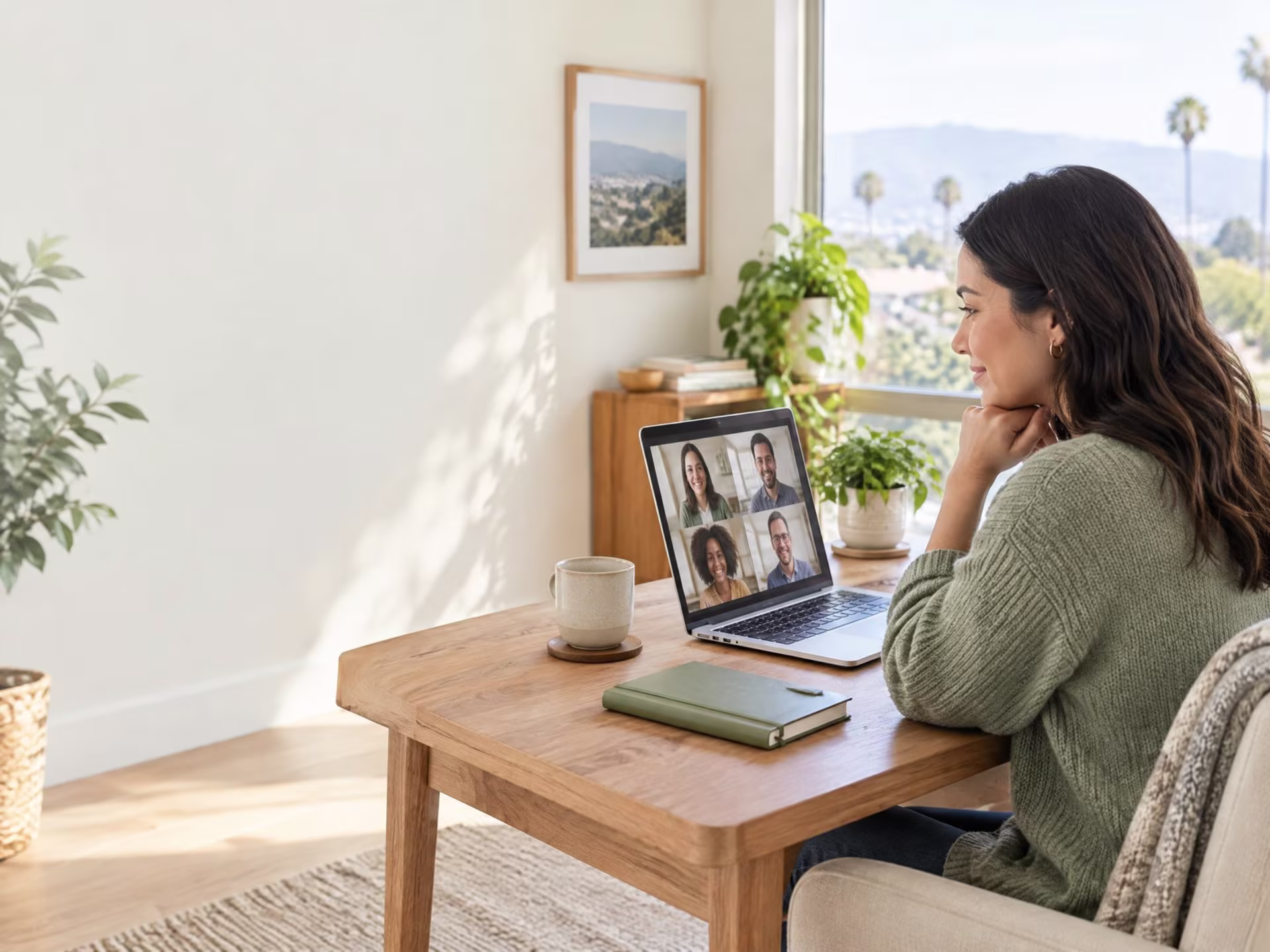 Adult attending a private mental health telehealth session in a calm home, intensive outpatient program in San Jose near me