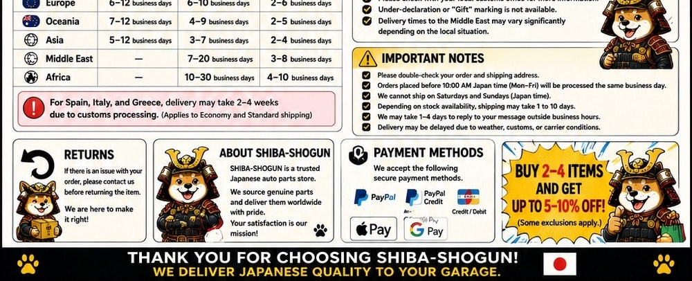 SHIBA-SHOGUN Returns Payment About Us
