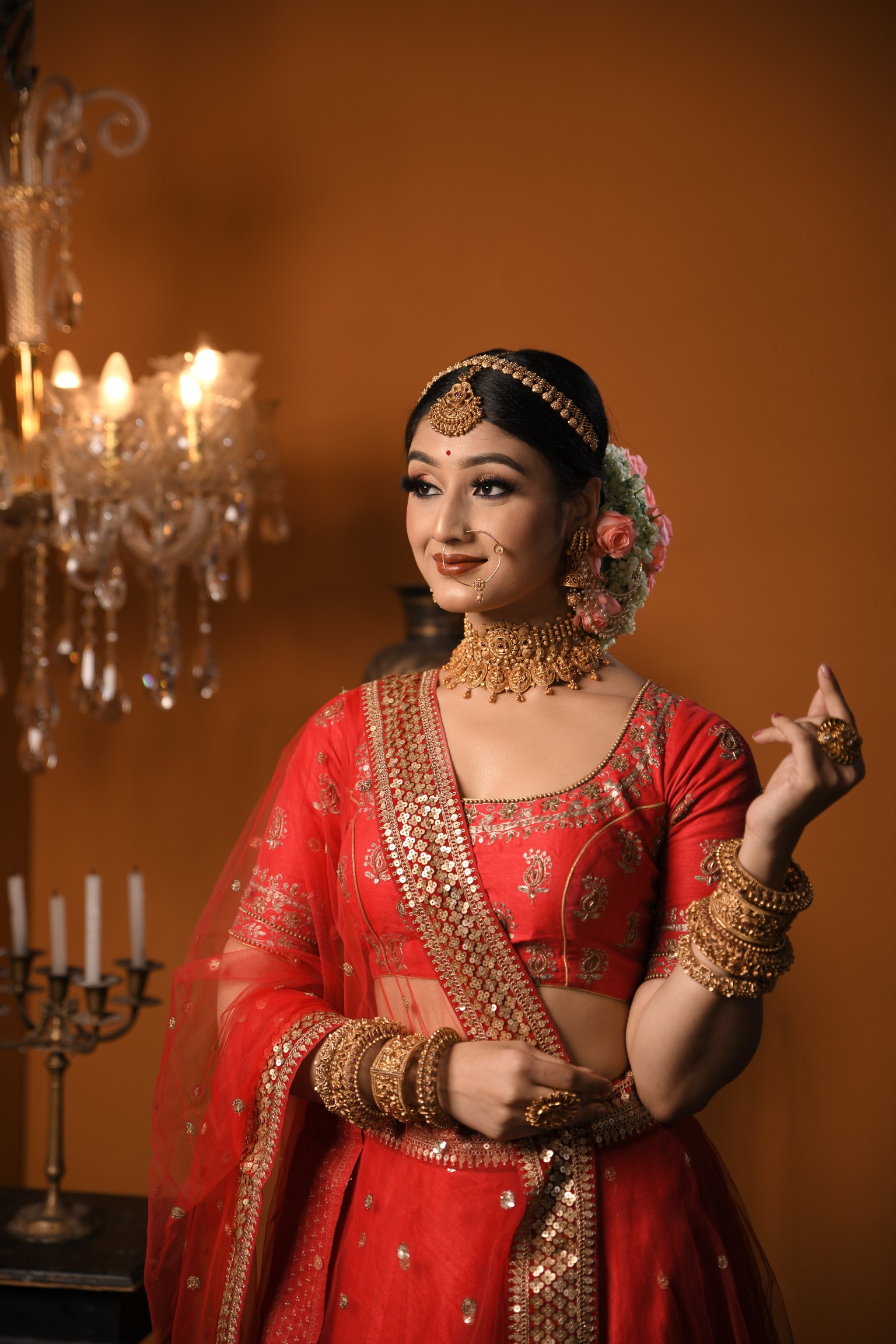 Traditional Indian bridal makeup for weddings and special occasions.
