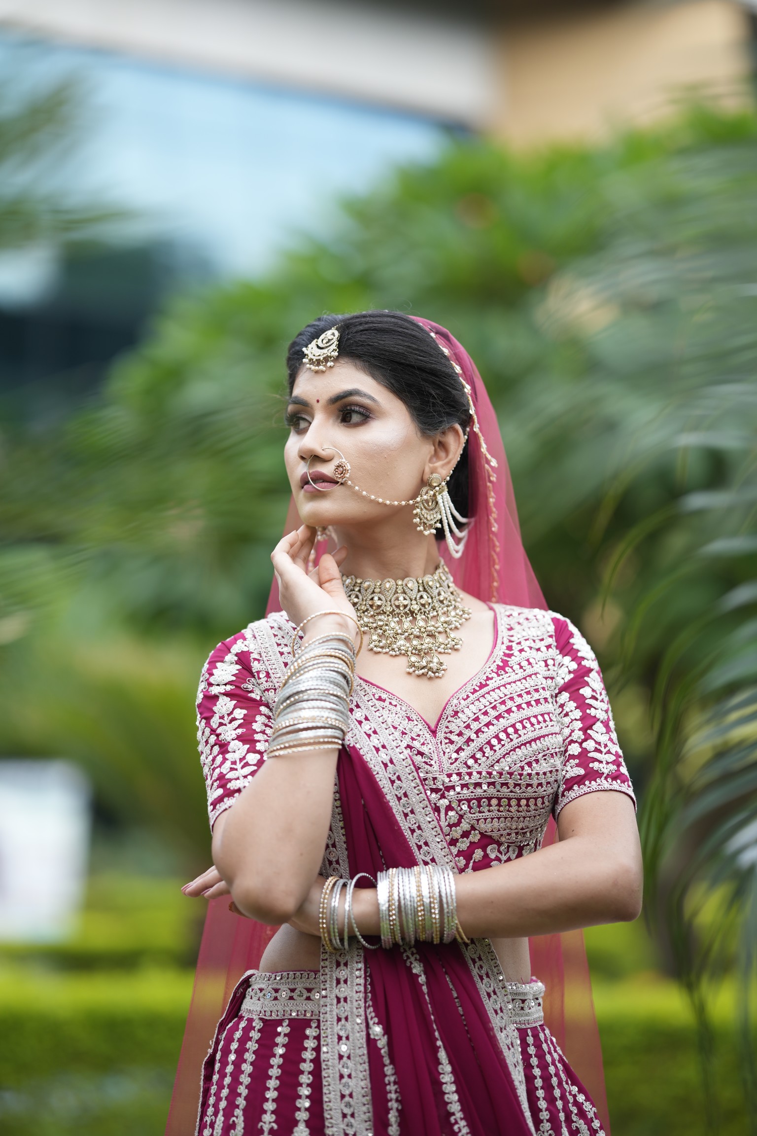 Exquisite Indian bridal makeup for a timeless wedding look.