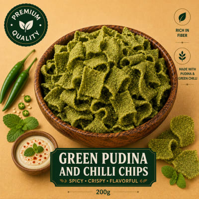 Pudina and Green Chili Chips 200g pack