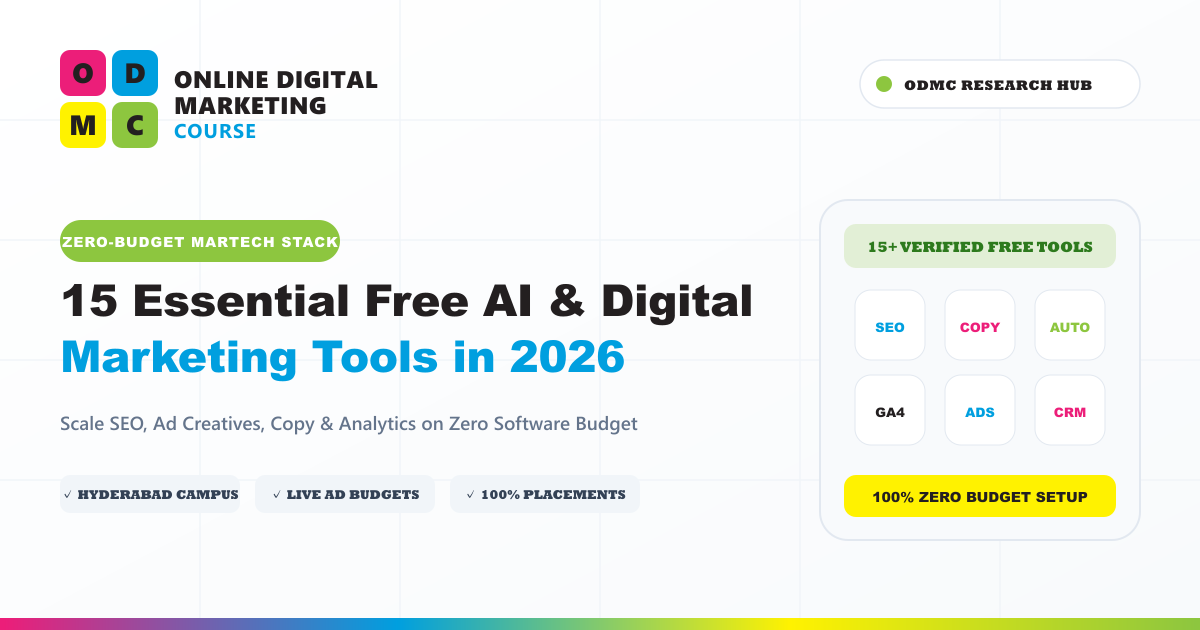 15 Essential Free AI & Digital Marketing Tools in 2026 Every Marketer Must Master