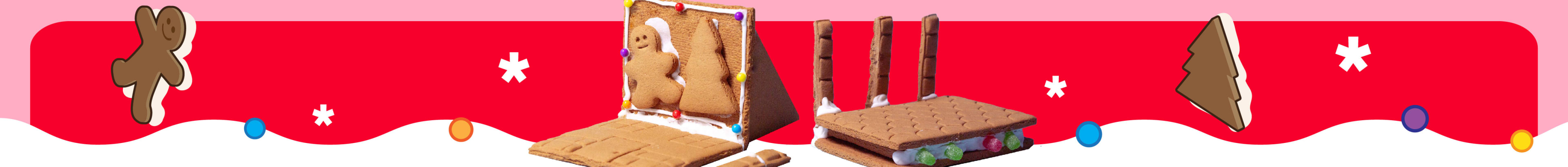 A banner showing the gingerbread internet modem and laptop