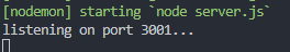 Node API server starting up