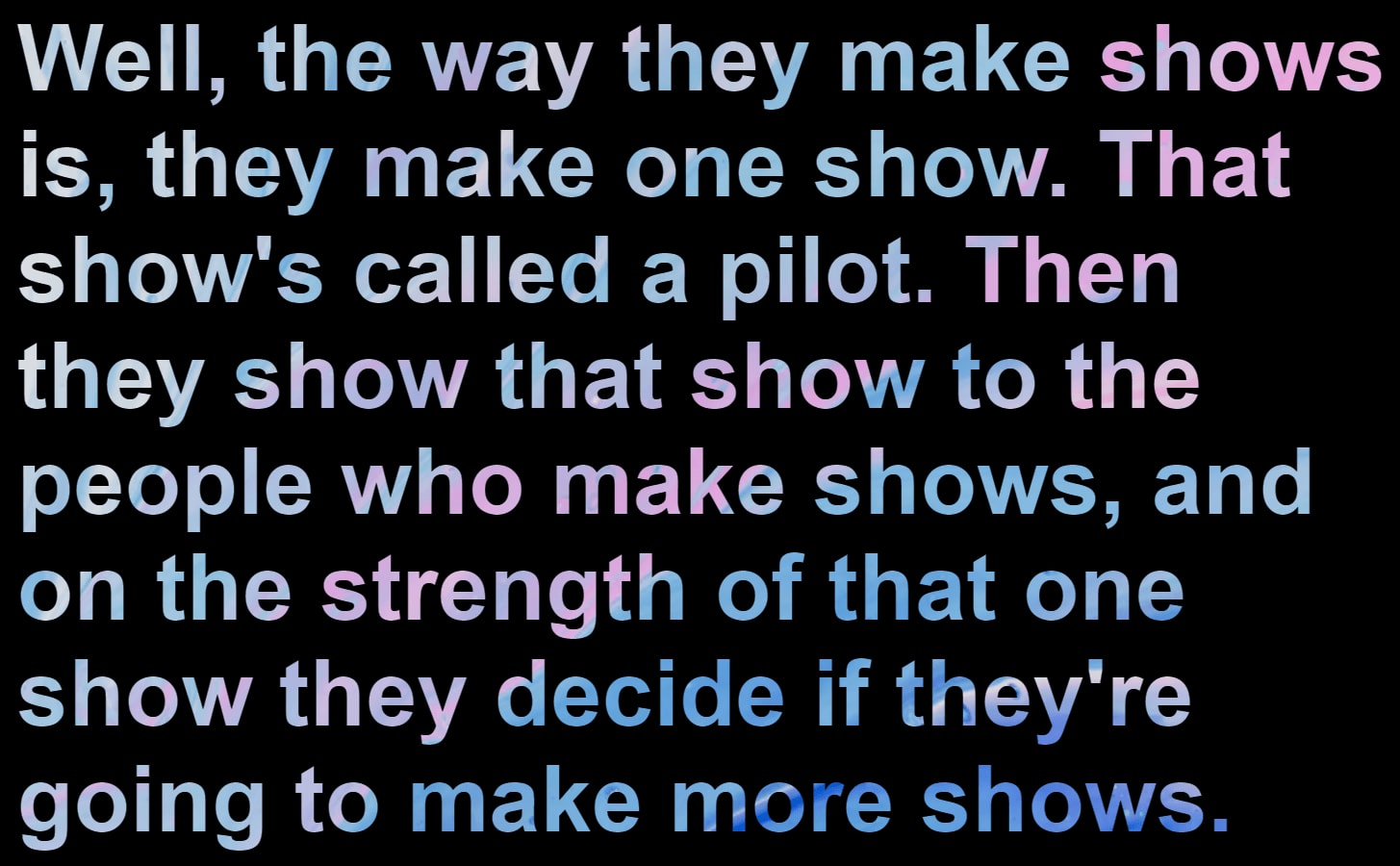 Example of the finished text background effect using background-clip CSS property