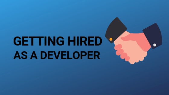 Header image for getting hired as a developer blog article