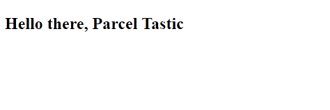 Heading text loaded using Parcel and React Heading text loaded using Parcel and React