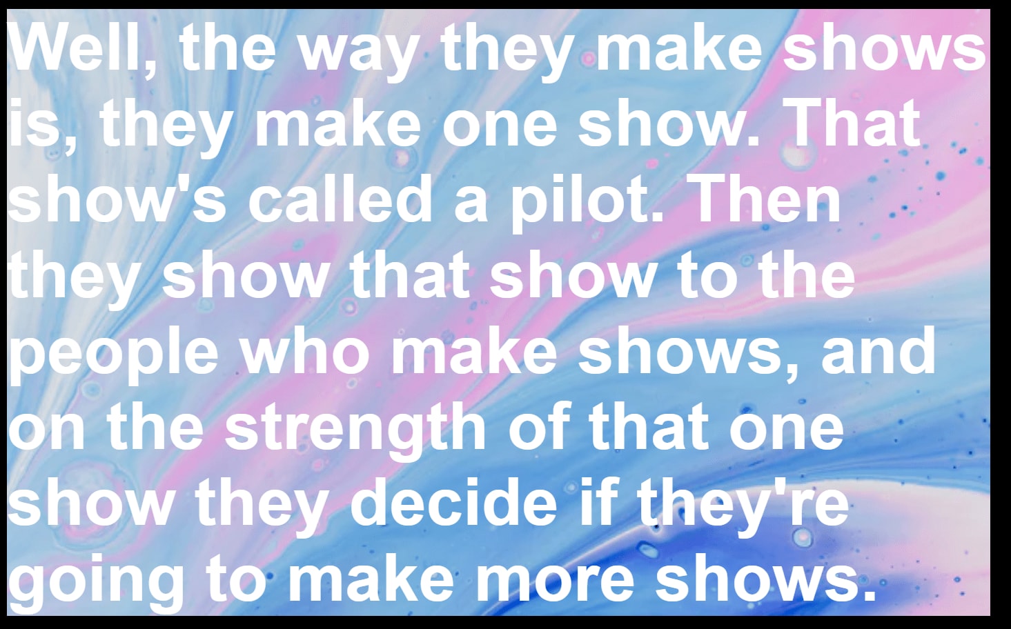 Example of the unfinished text with the background applied