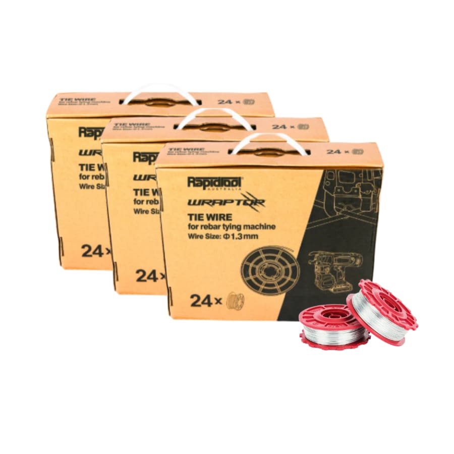 WRAPTOR 1.3mm Galvanised Tie Wire 3 Cartons - 72 Coils