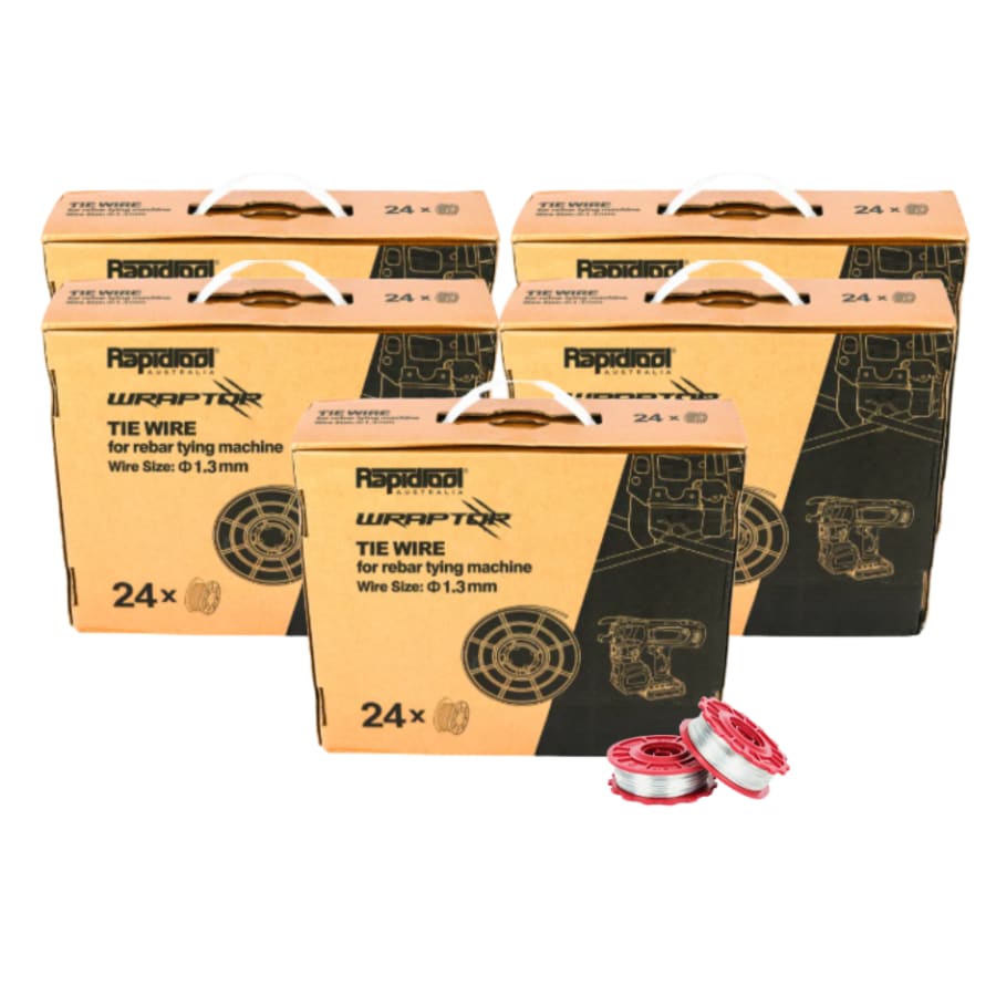WRAPTOR 1.3mm Galvanised Tie Wire 5 Cartons - 120 Coils