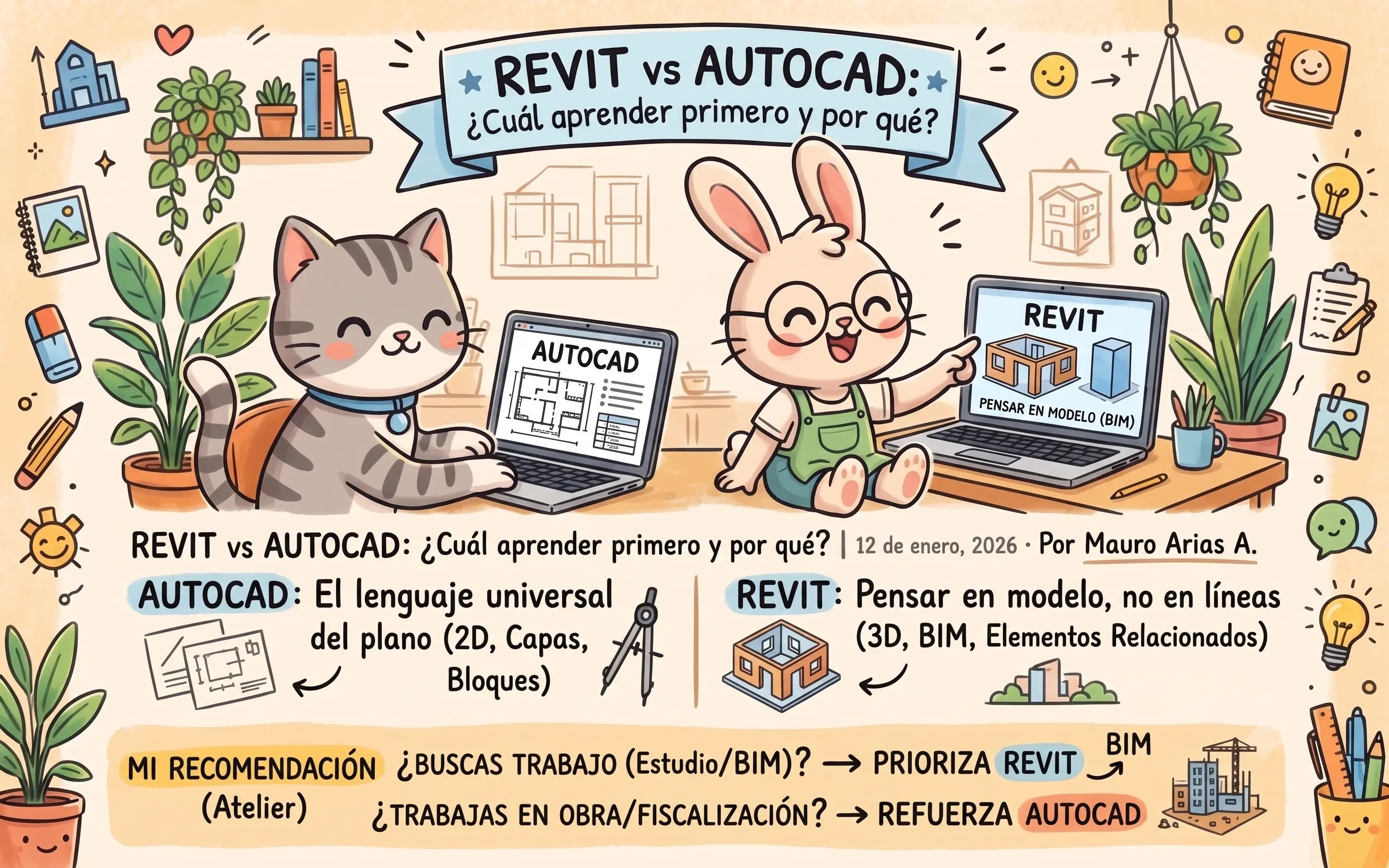 Revit vs AutoCAD: cuál aprender primero para arquitectos