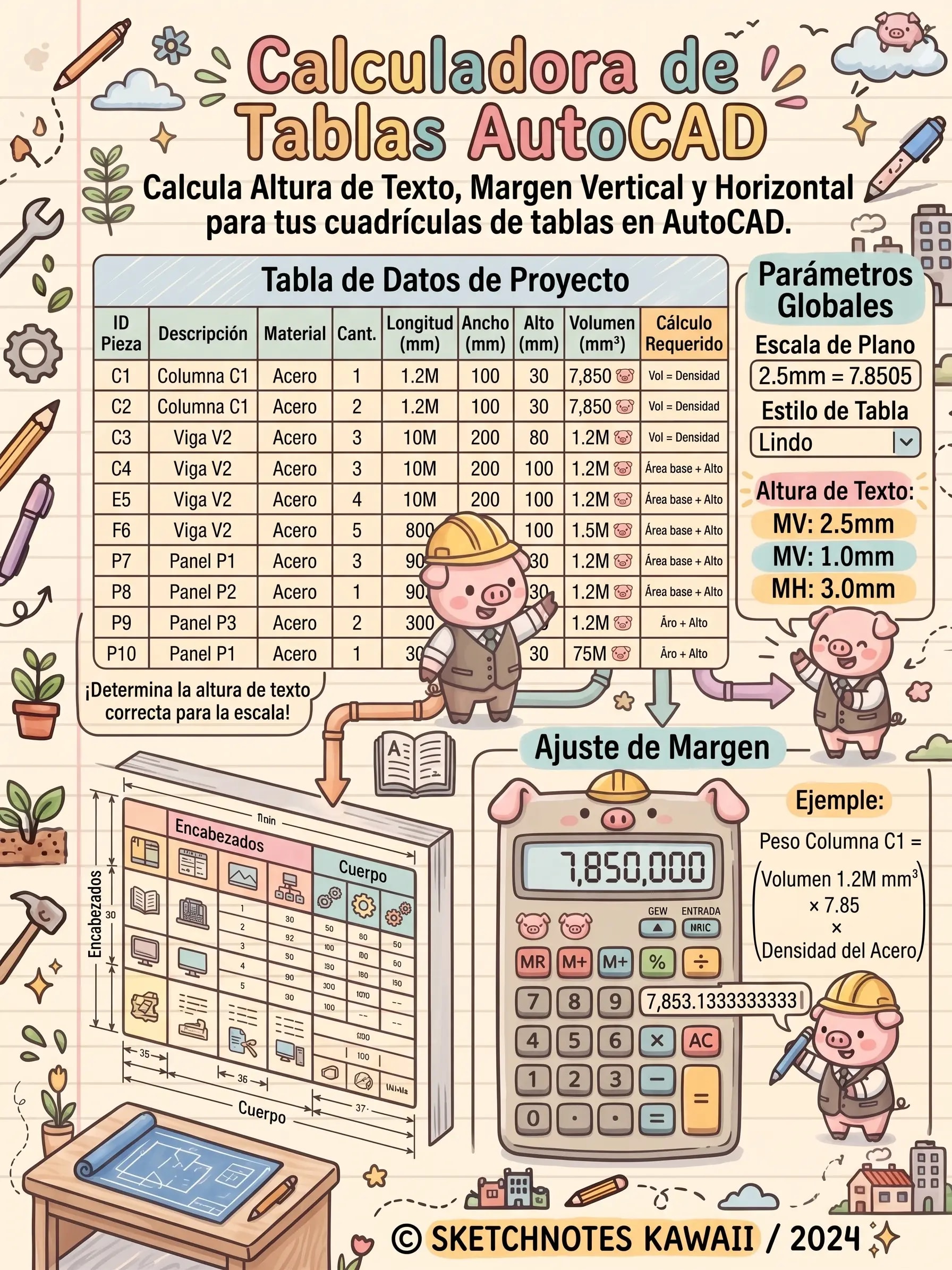 Calculadora de Tablas AutoCAD