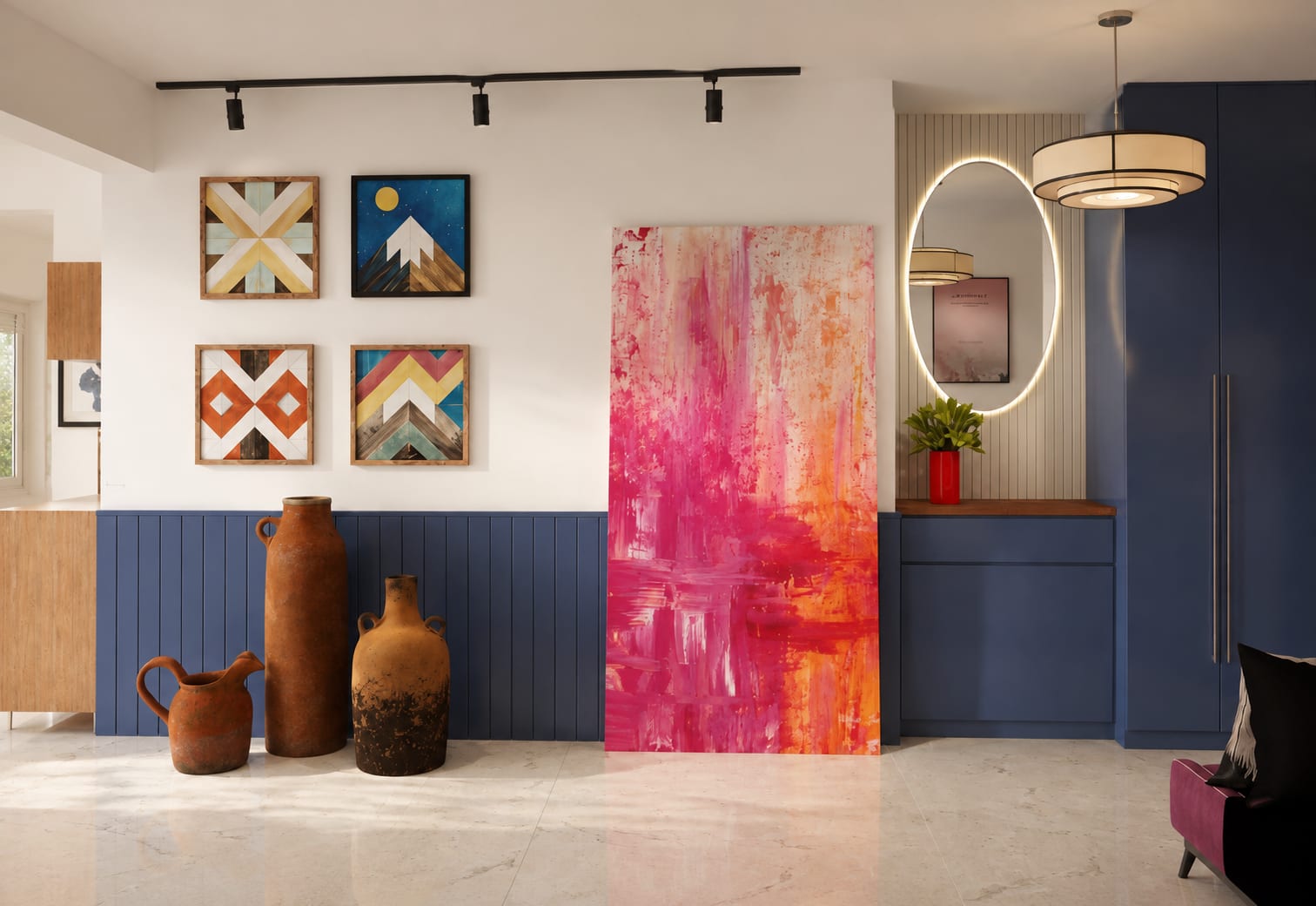 2 BHK Apartment with Refurbished Interiors interior design — Photo 1 by AMZ Interiors Pune