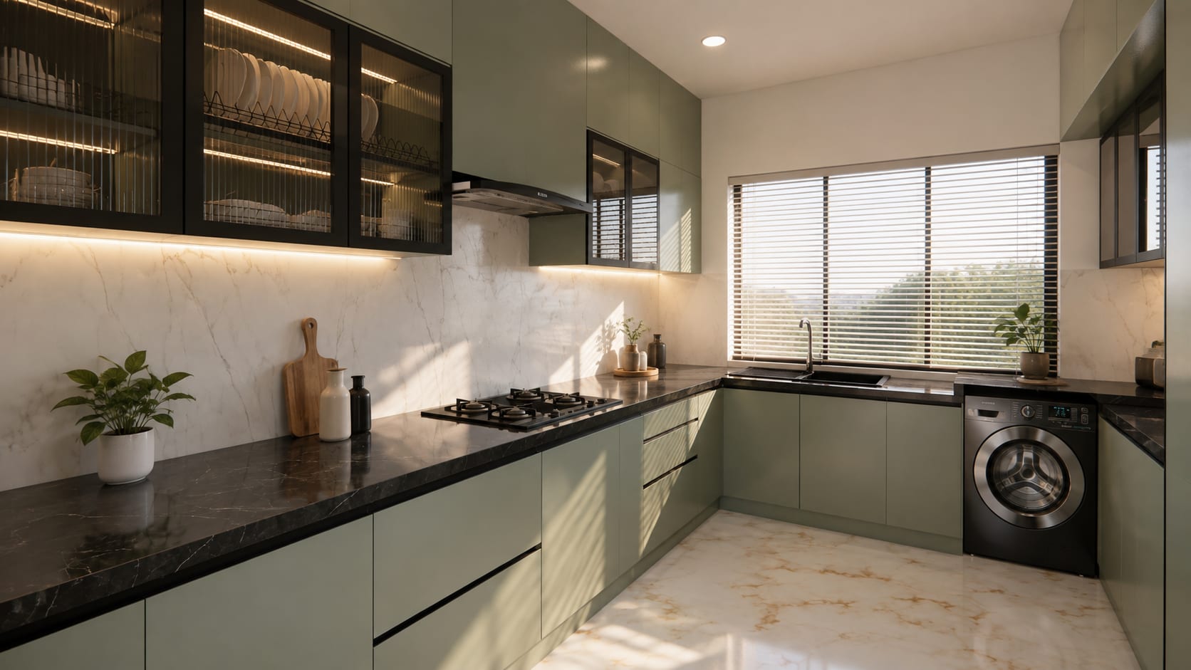 Streamlined 3 BHK Apartment interior design — Photo 6 by AMZ Interiors Pune