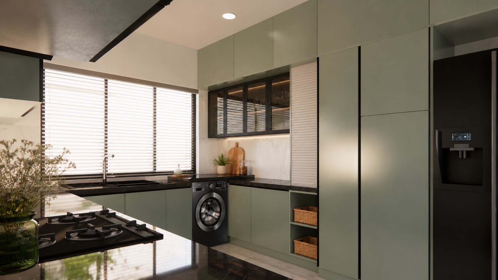 Streamlined 3 BHK Apartment interior design — Photo 7 by AMZ Interiors Pune