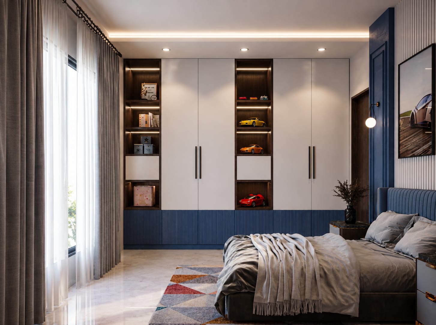 5 BHK Luxury Residence interior design — Showcase view by AMZ Interiors Pune