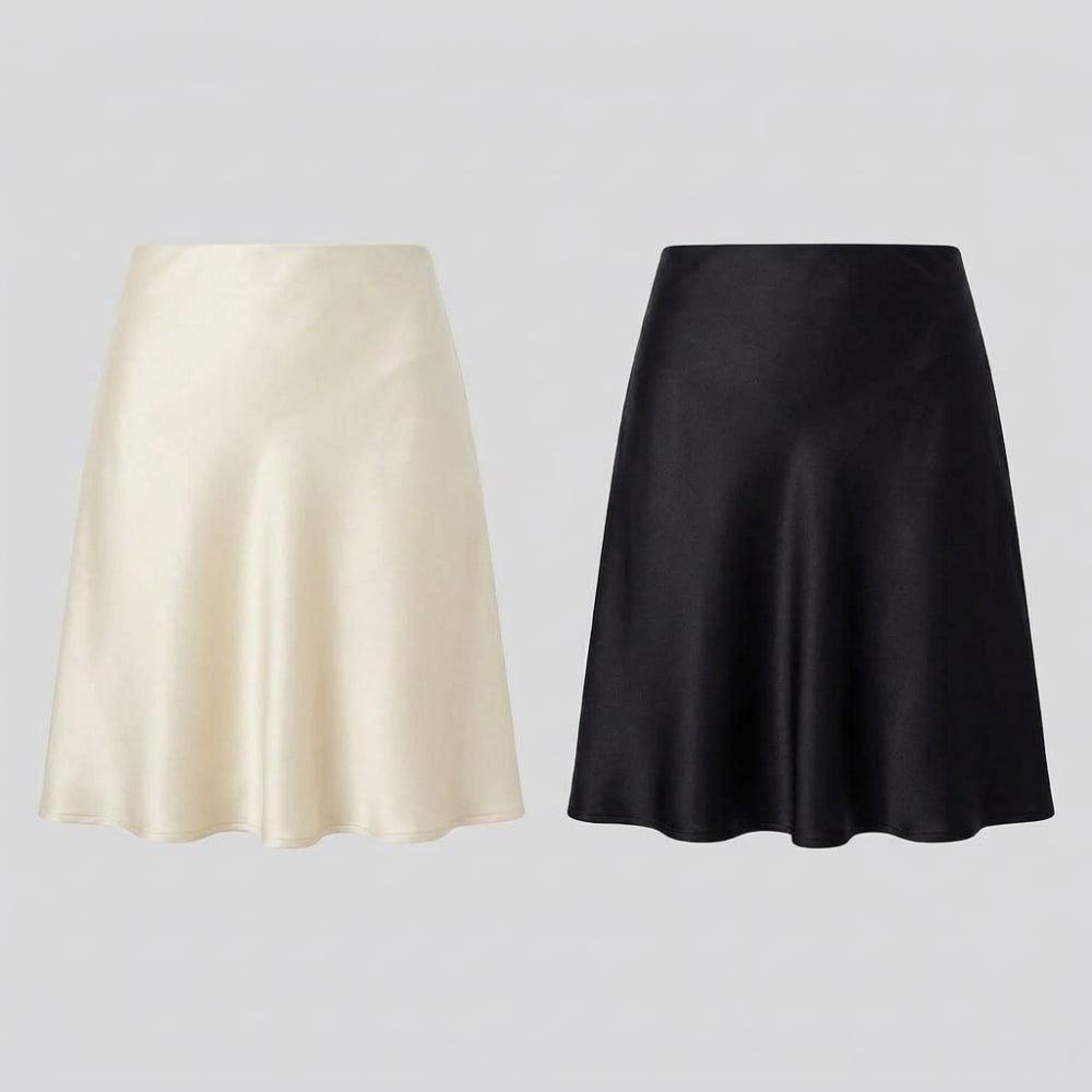 Silk midi skirt