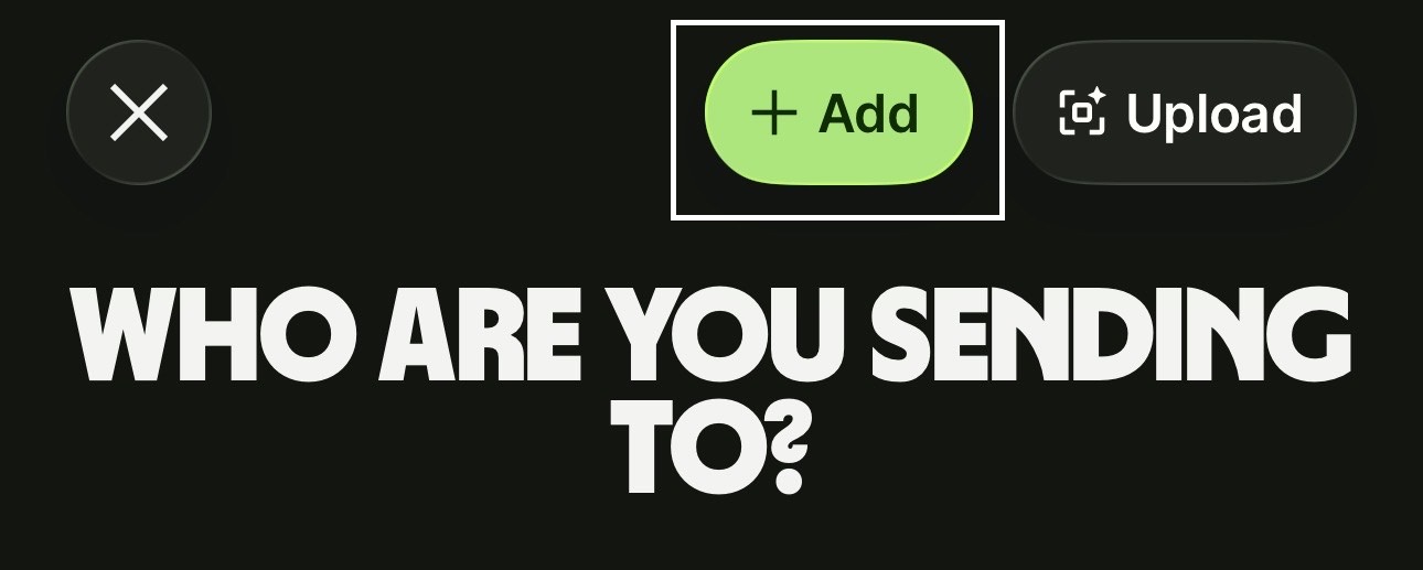Step 2: Tap + Add recipient