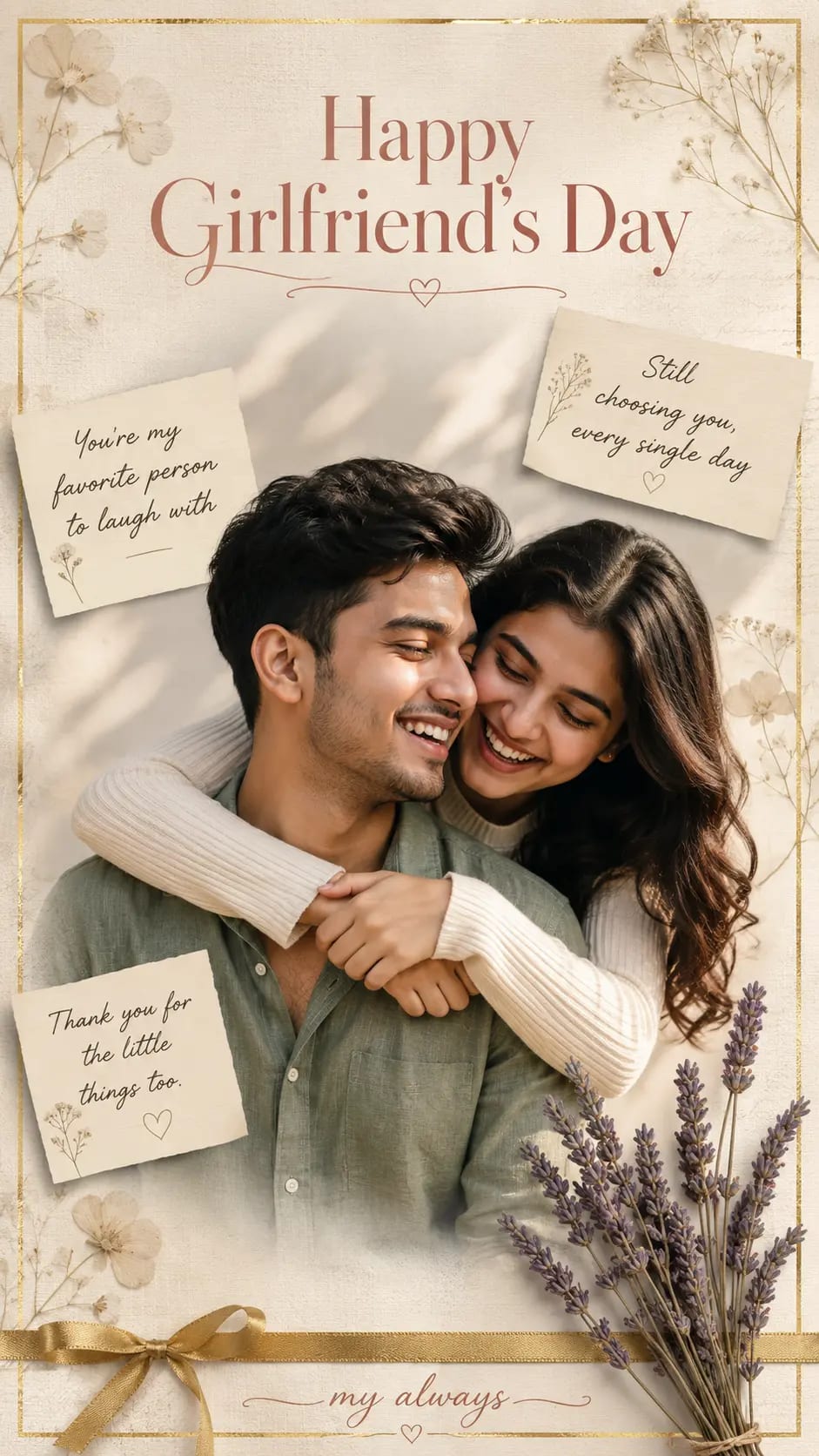 Handwritten Notes Girlfriend's Day Poster sample output