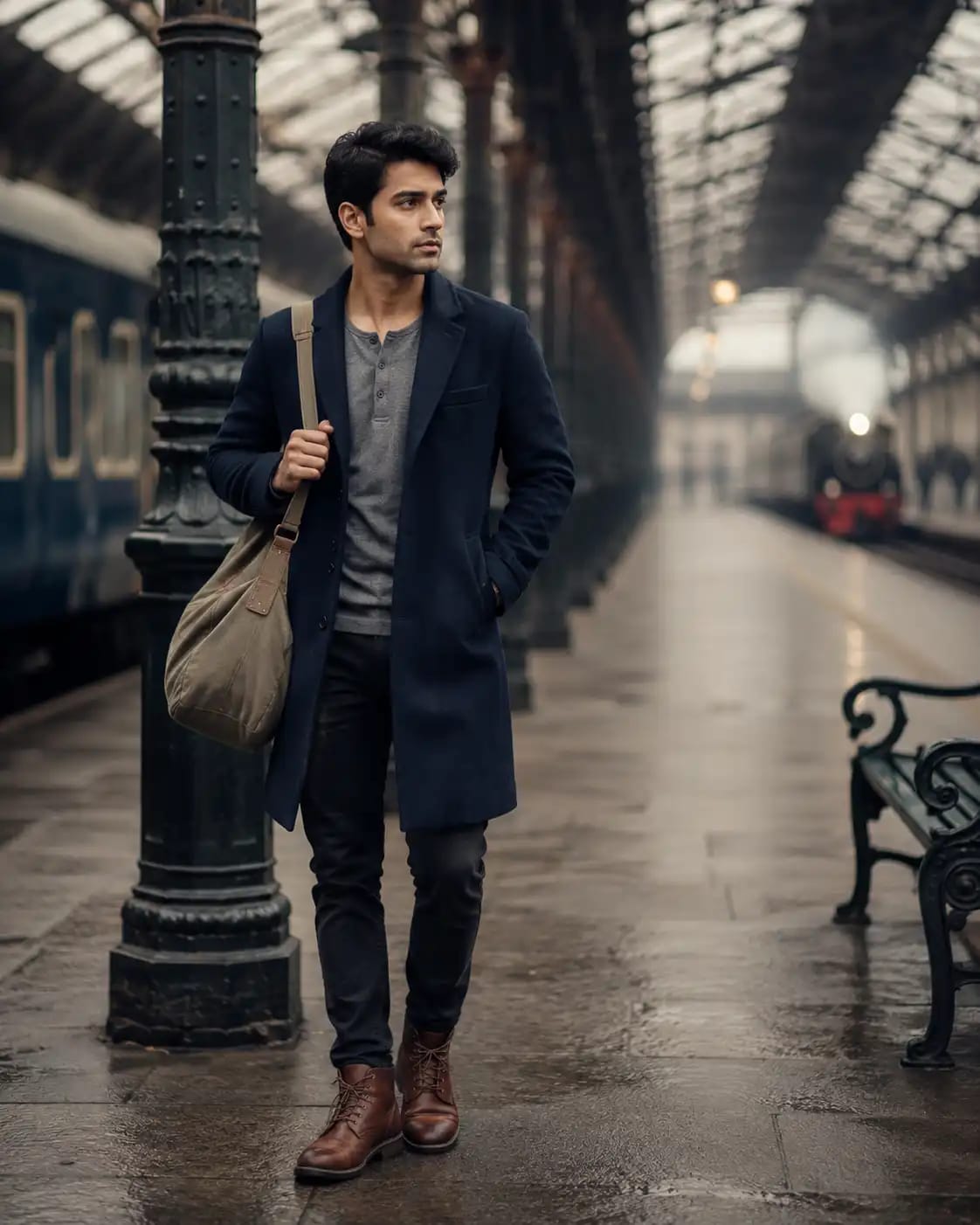 Train Station Platform Editorial Portrait sample output