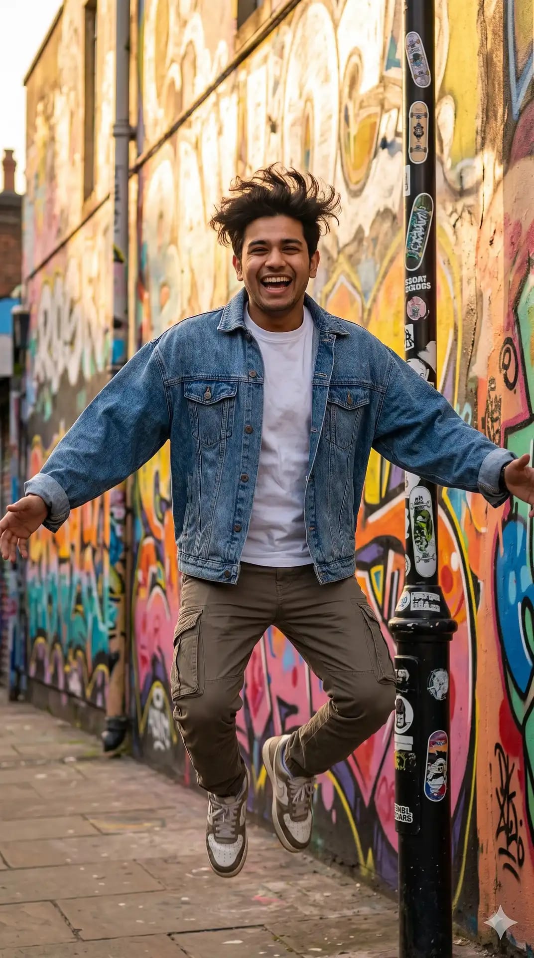 Street Art Alley Golden Hour Candid Portrait