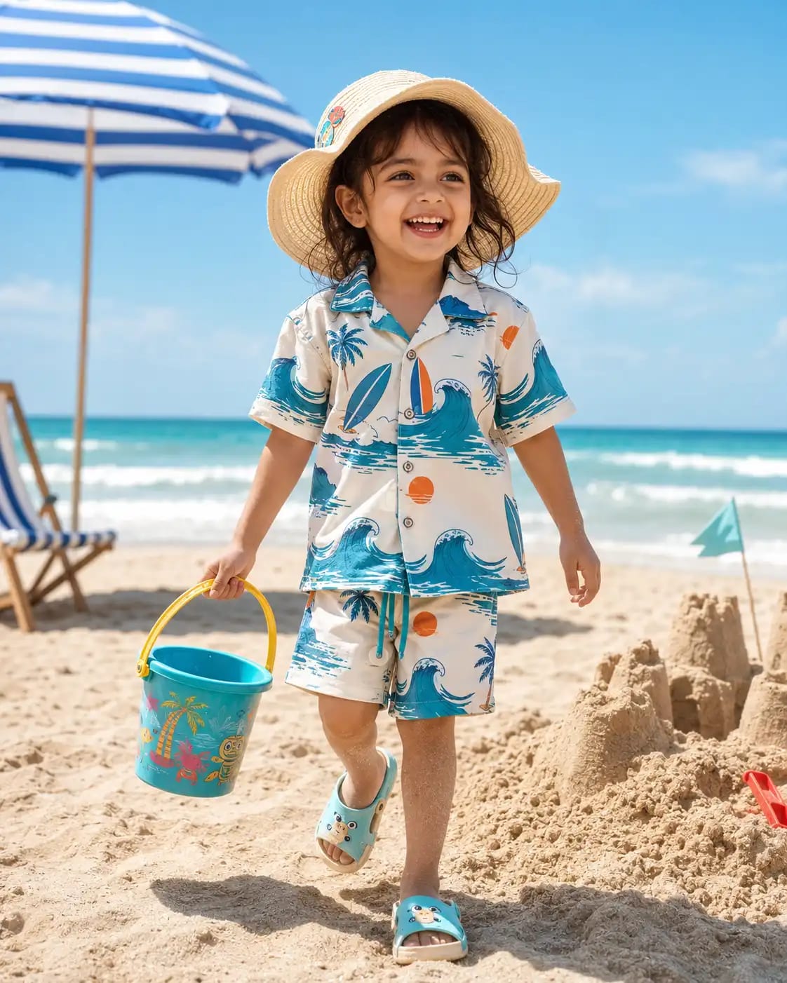 Tropical Beach Play Portrait for Kids