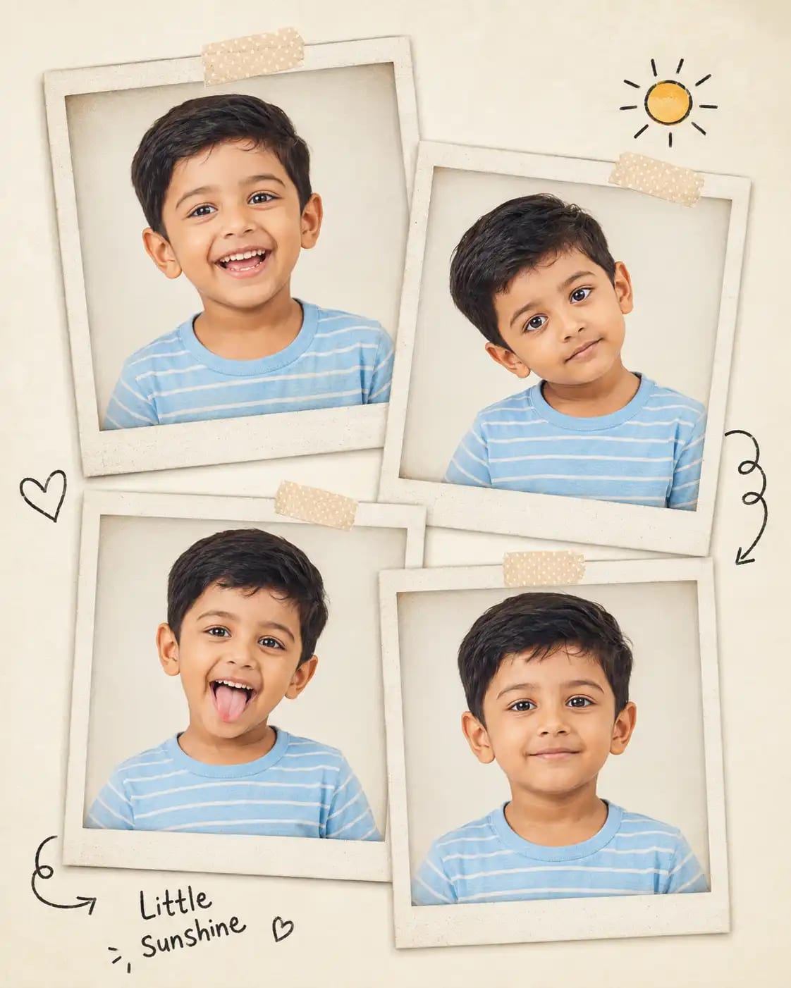 Polaroid Doodle Memory Collage for Kids