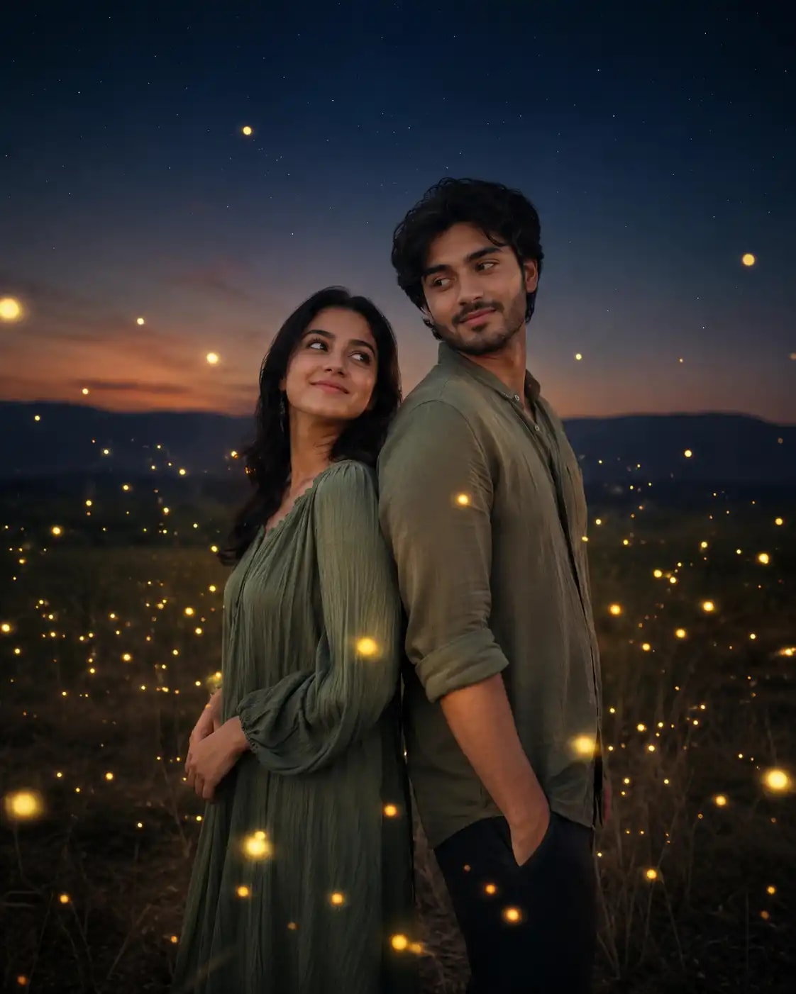 Firefly Starlight Field Portrait | Couple AI Prompt
