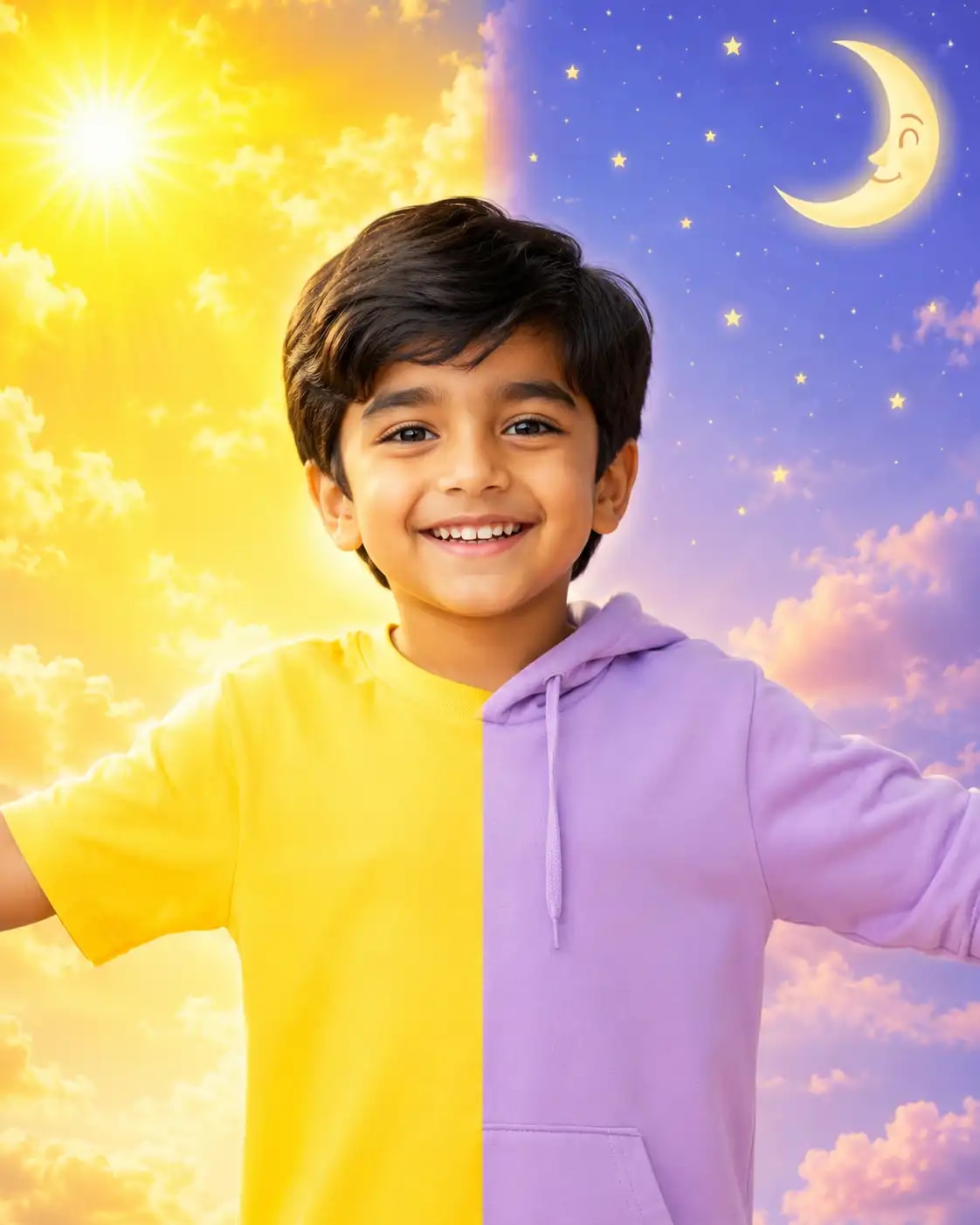 Sunshine & Starlight Duo Portrait | Kids AI Photo