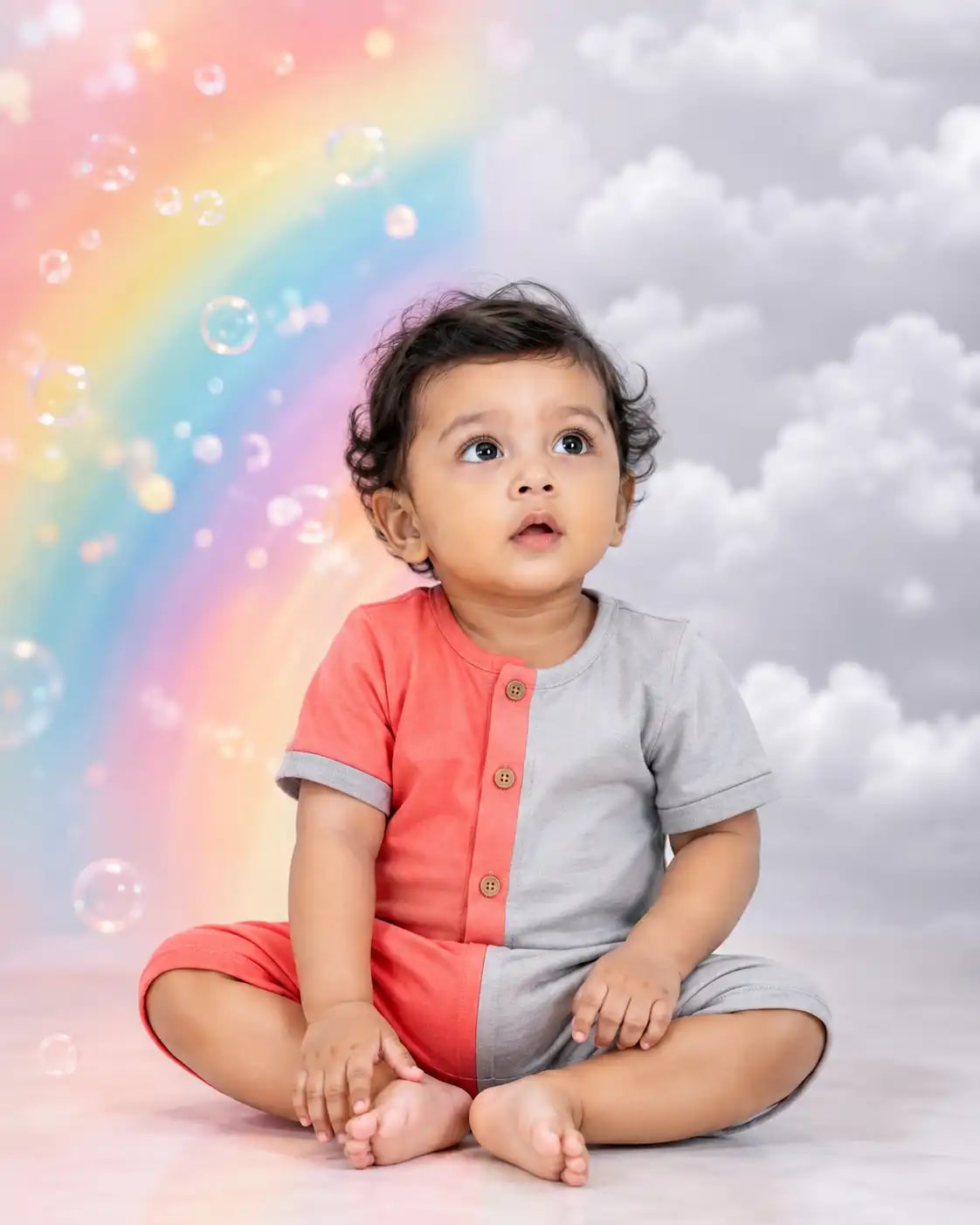 Rainbow & Cloud Dreamer Portrait | Kids AI Prompt