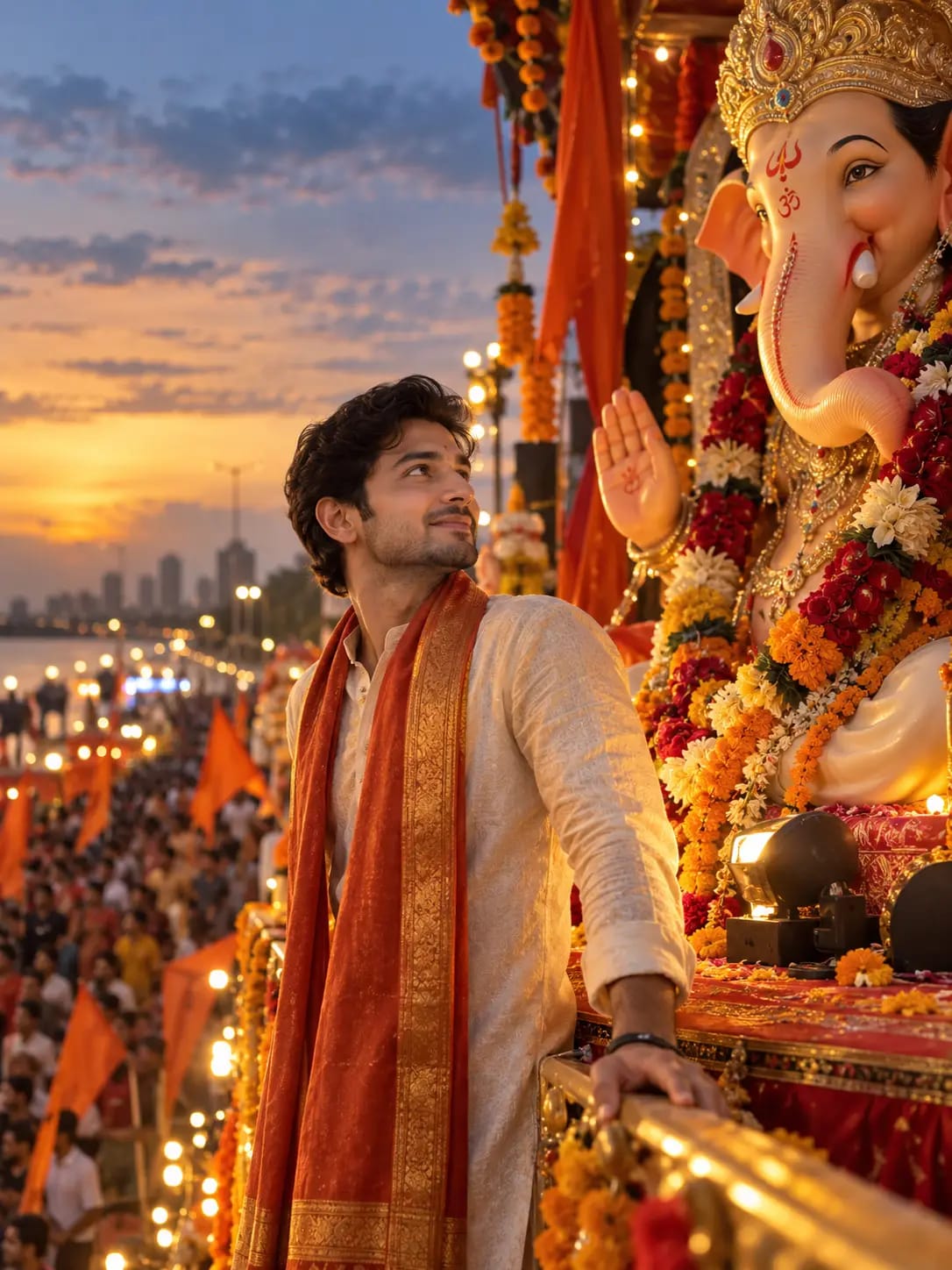 Ganpati Visarjan Eve Portrait | Premium Ganesh Chaturthi Hero Photo
