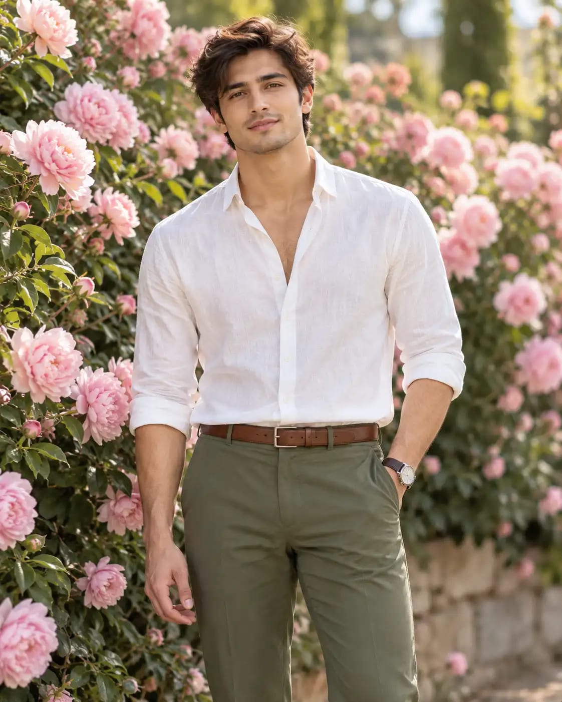 Peony Hedge Garden Portrait | Premium Lifestyle Boys Photo sample output
