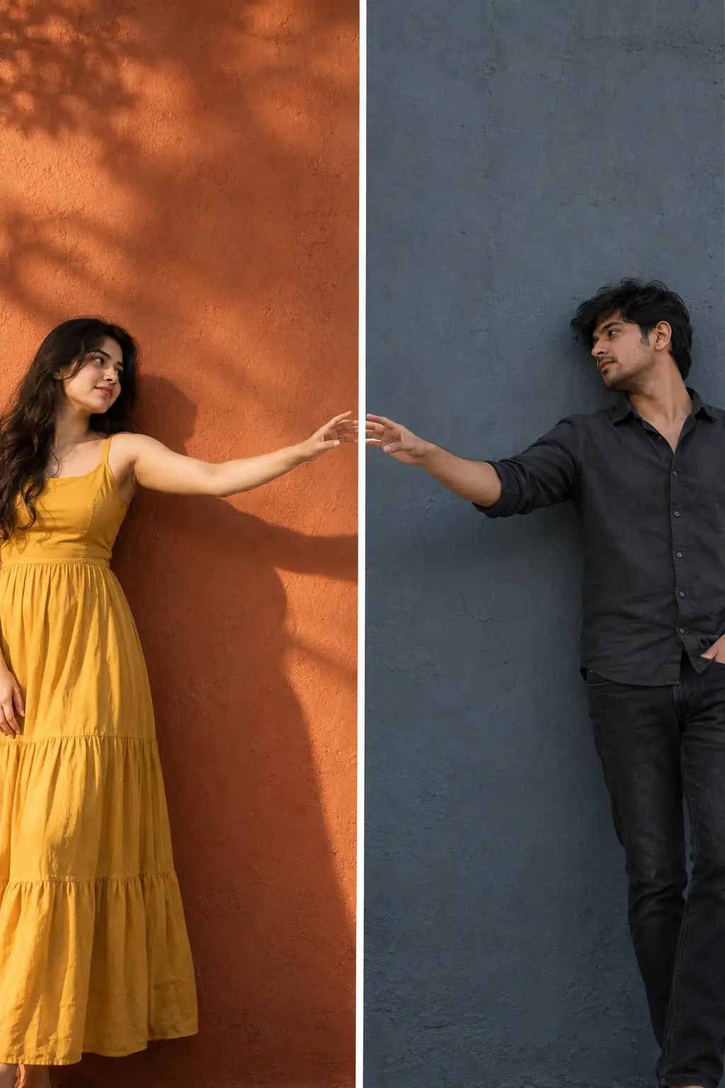 Split-Panel Diptych Couple Portrait | Premium Editorial Photo