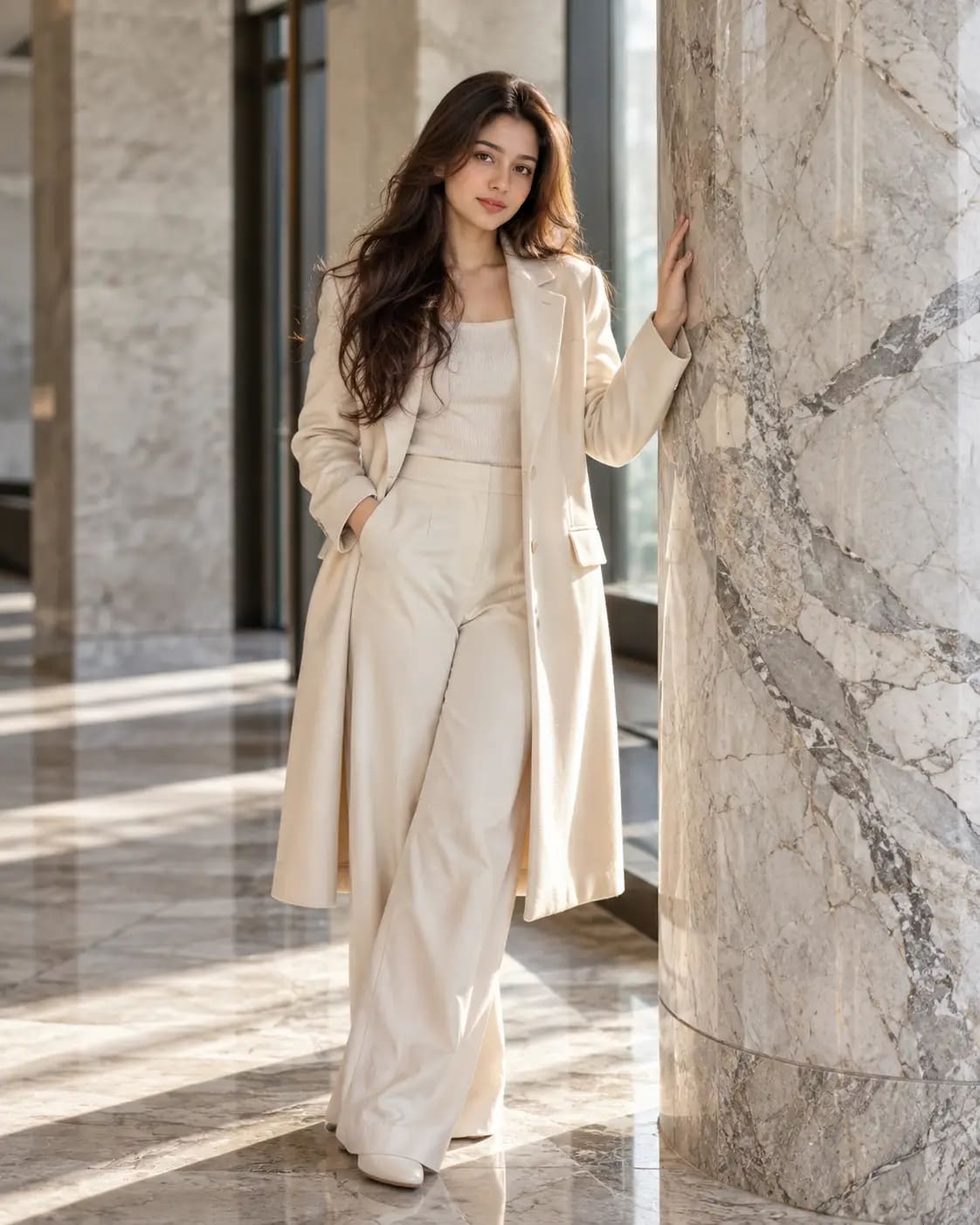 Quiet Luxury Marble Architecture Portrait | Premium Editorial Photo