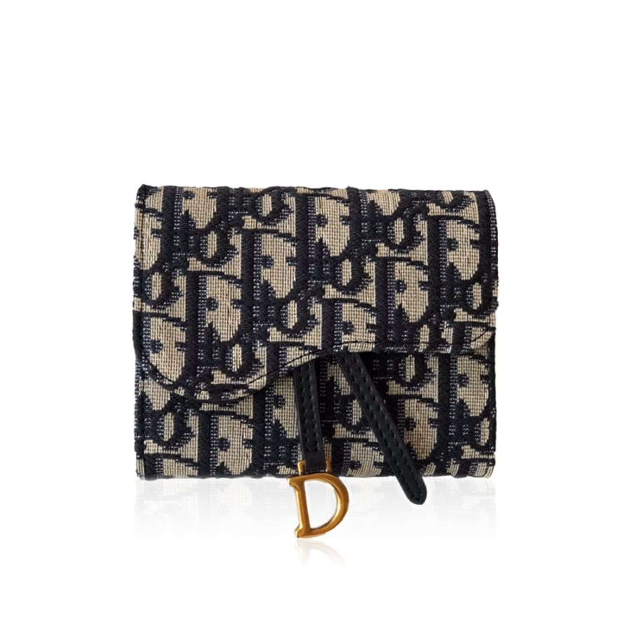 Portefeuille Dior à trois volets avec fermeture à pression