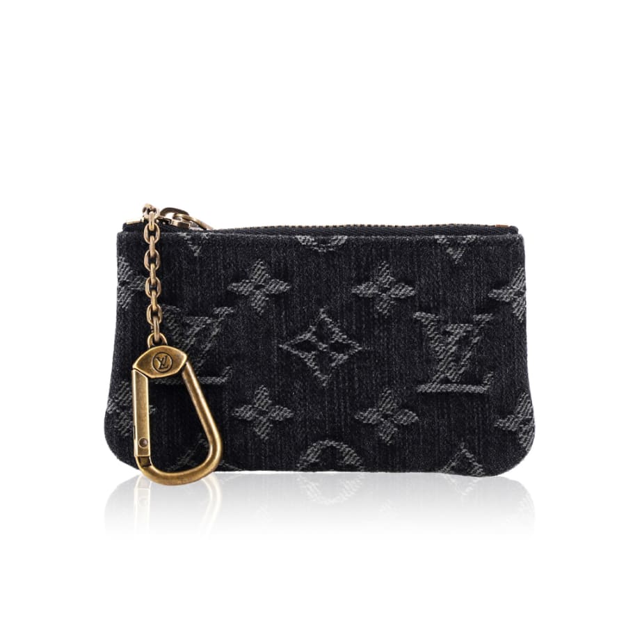 Pochette à clés Louis Vuitton en denim monogrammé
