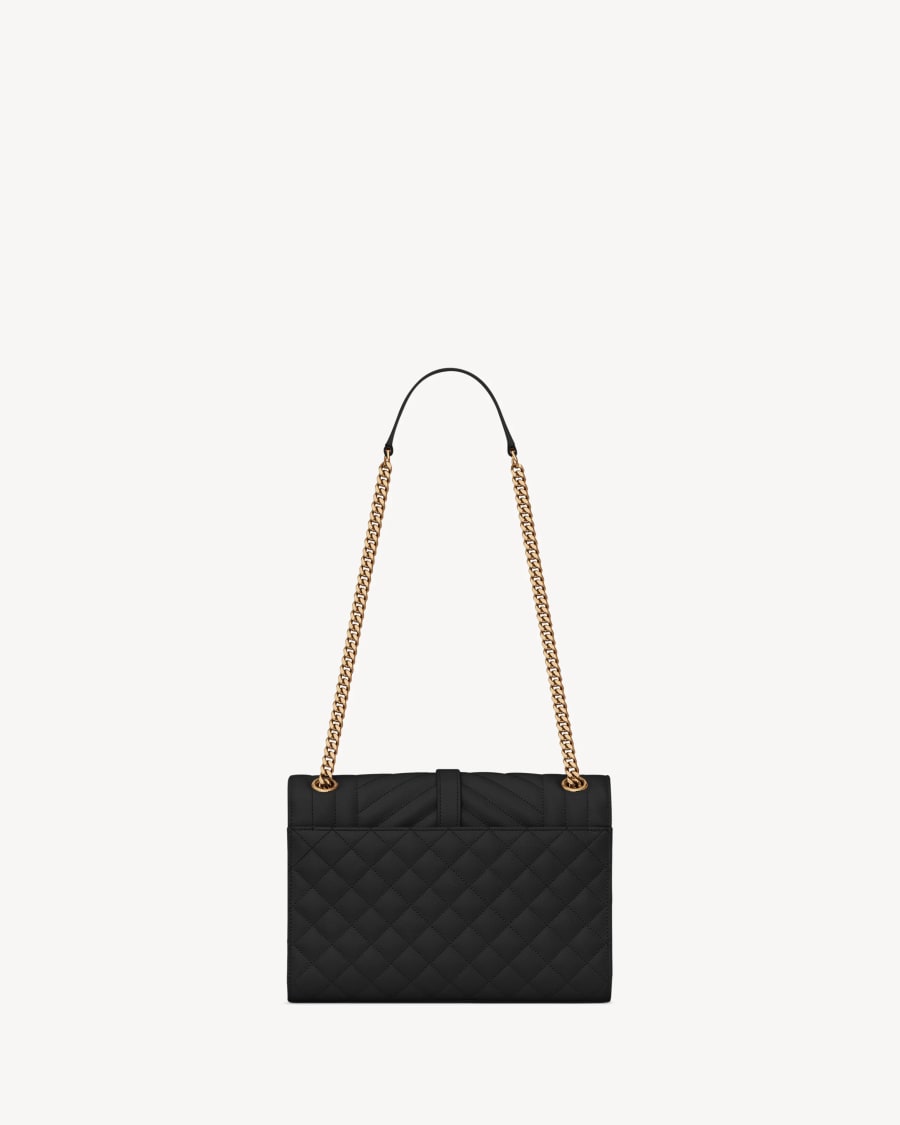 Envelope Medium en Cuir Matelassé Grain de Poudre