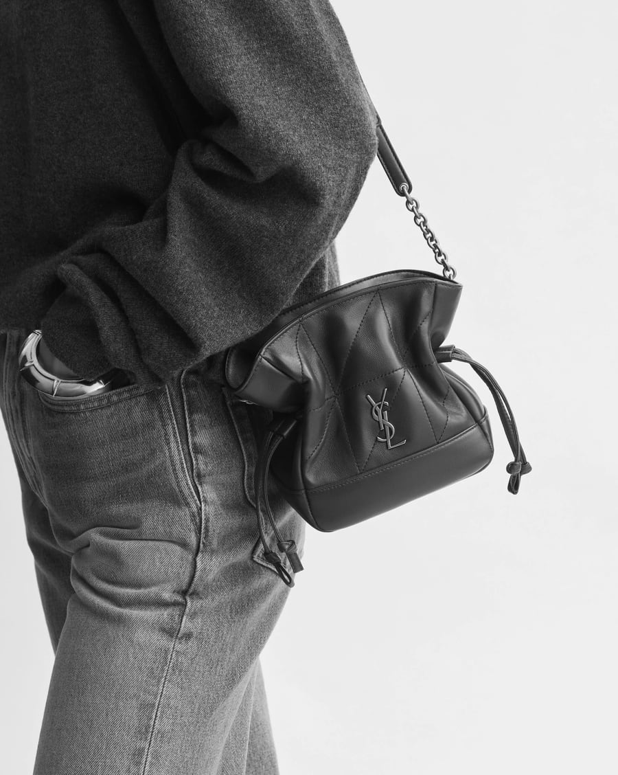 Jamie Mini Shoulder Pouch en Cuir D’agneau