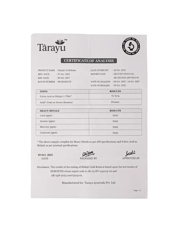 Tarayu Shilajit Gold Resign - Premium Himalayan Vitality Booster - Image 3