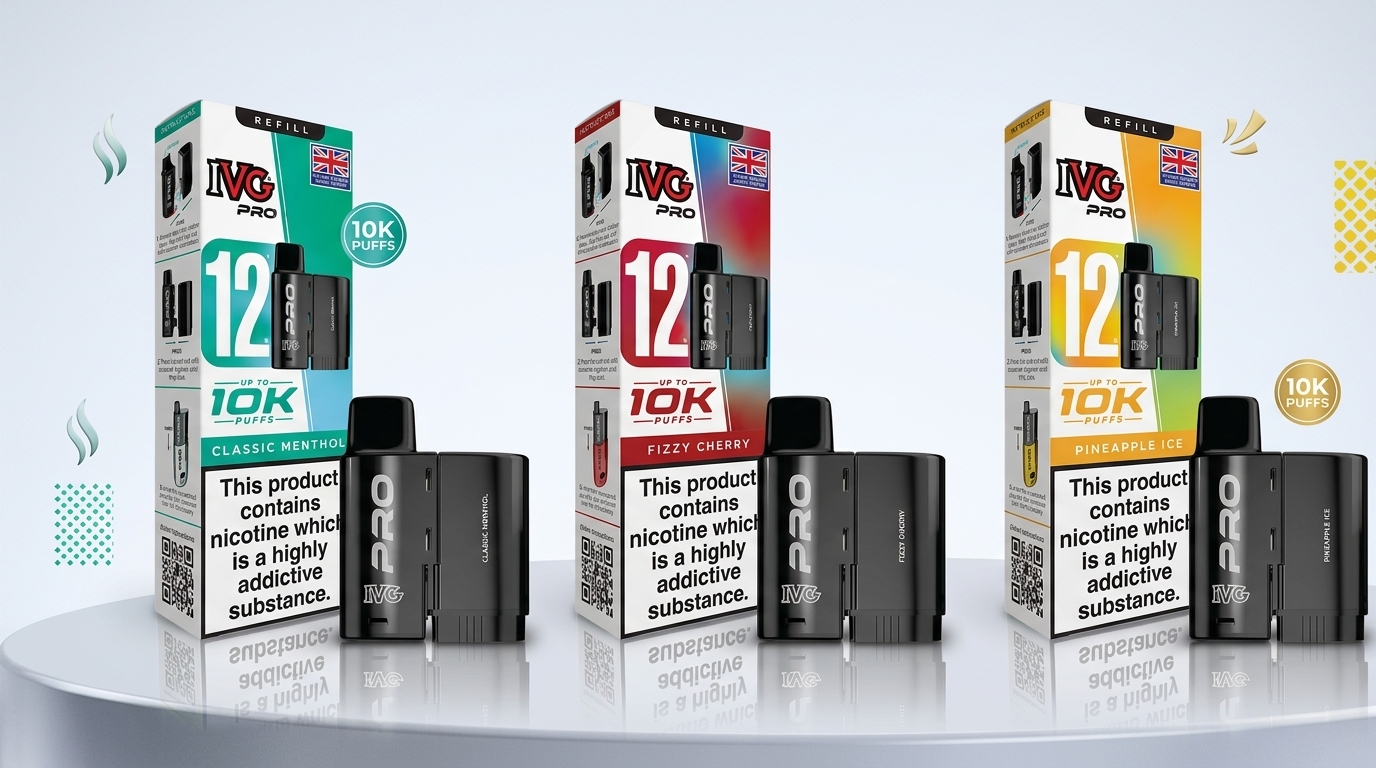 IVG PRO 12 Fizzy Cherry refill pod, featuring the Fizzy Cherry flavour from the IVG PRO range.