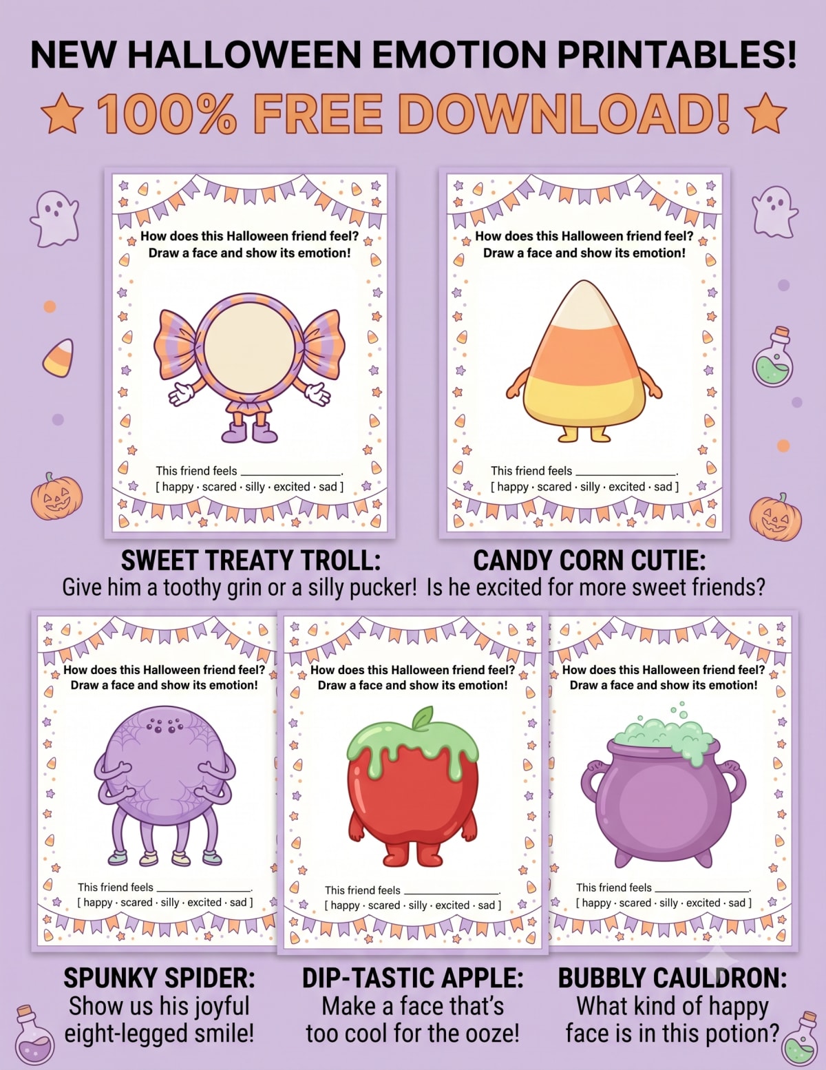 Free Halloween Emotion Worksheets - Free Printable PDF
