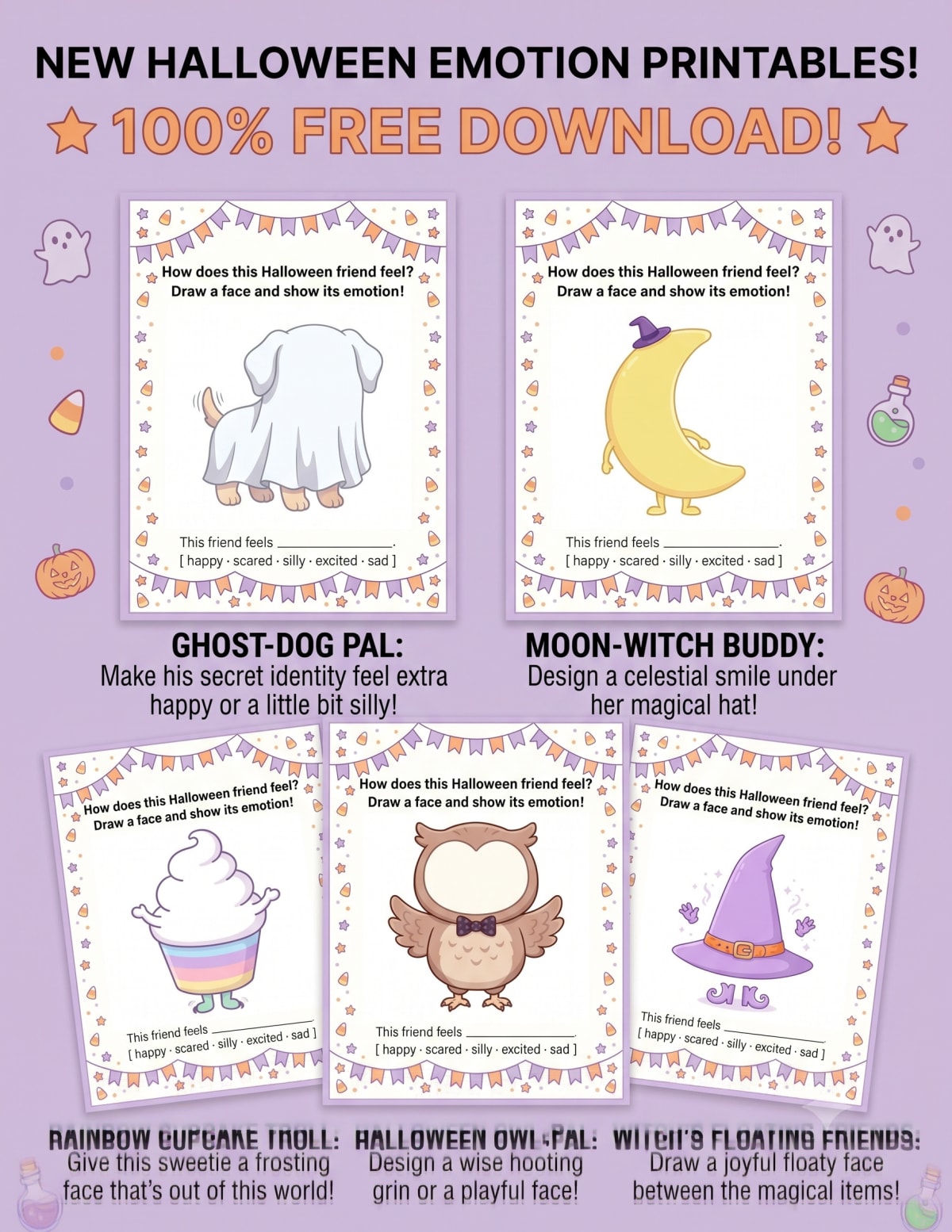 Free Halloween Emotion Worksheets (Free Printable PDF)