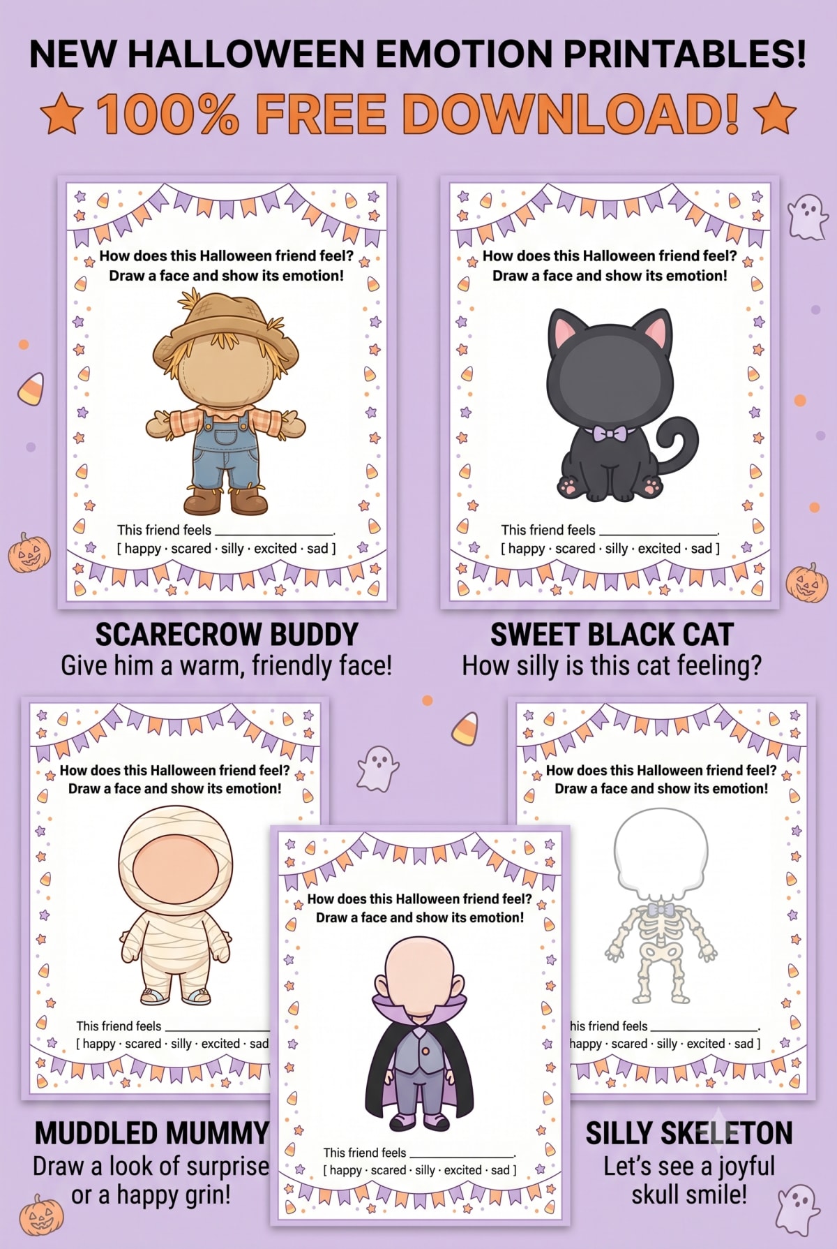 Free Halloween Emotions Worksheet (Free PDF Printable)