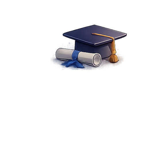 Graduation cap and books