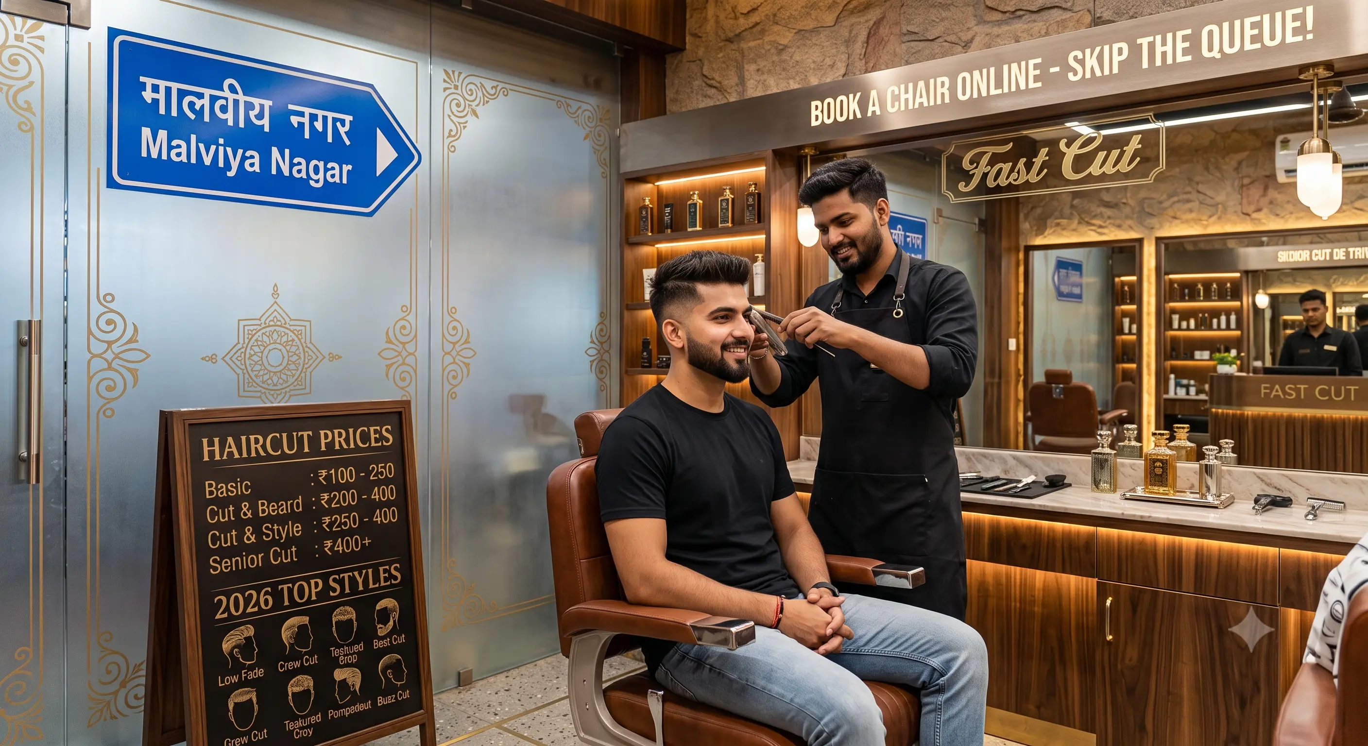 Men's Haircut in Malviya Nagar, Jaipur (2026): Prices, Popular Styles & How to Skip the Wait
