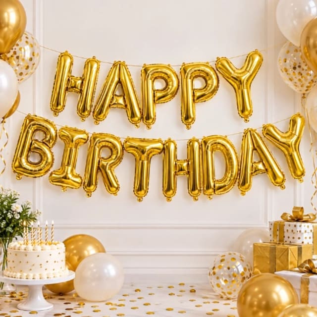 Birthday foil golden color