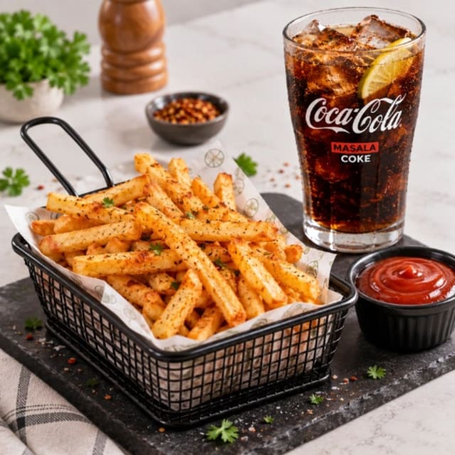 French Fry (Any) + Masala Coke